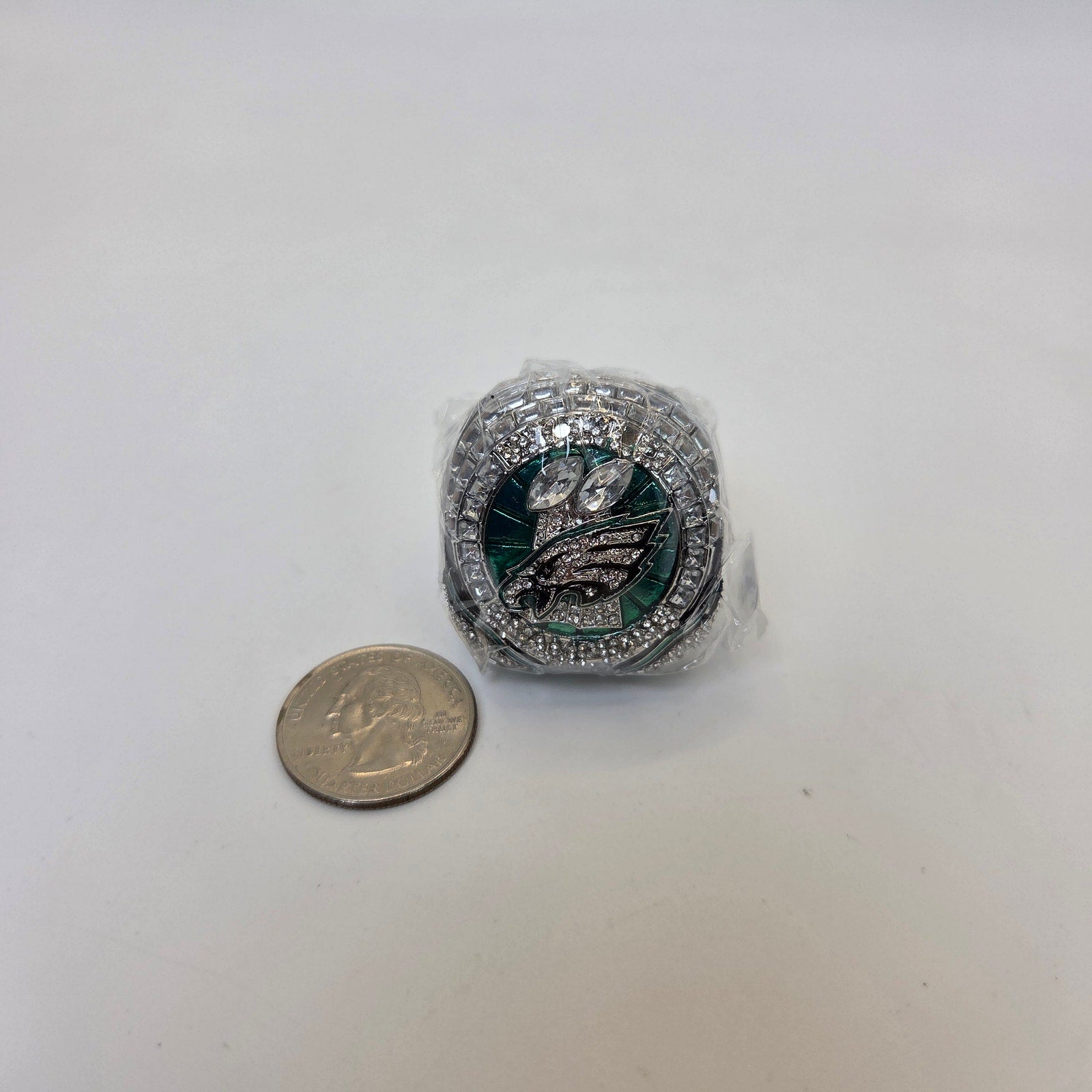 Philadelphia Eagles Super Bowl LIX Replica Championship Ring Size 16 Hurts MVP