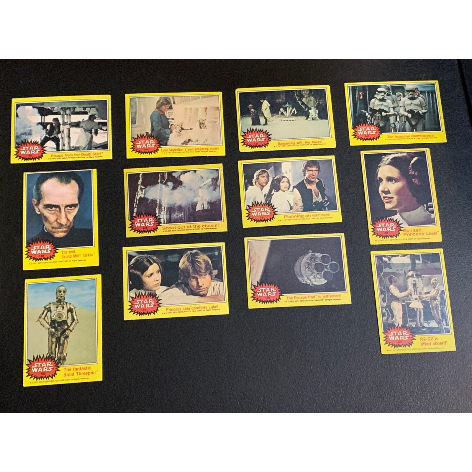 1977 Topps Star Wars Series 3 Yellow Border Complete 66 Card Set With Stickers
