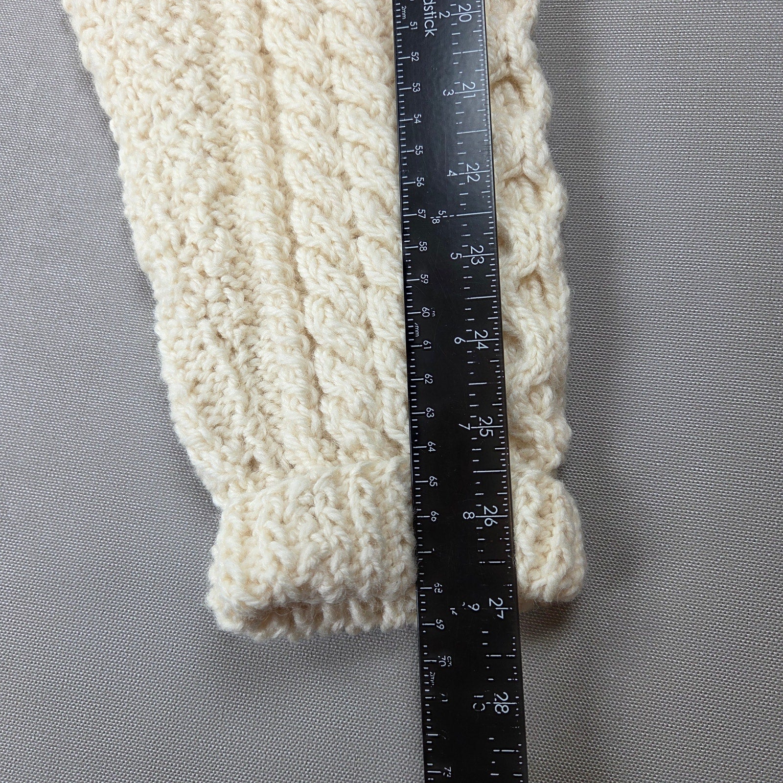 Carrick Fin Irish Aran Fisherman Sweater Wool Hand Knit Donegal XL Cream