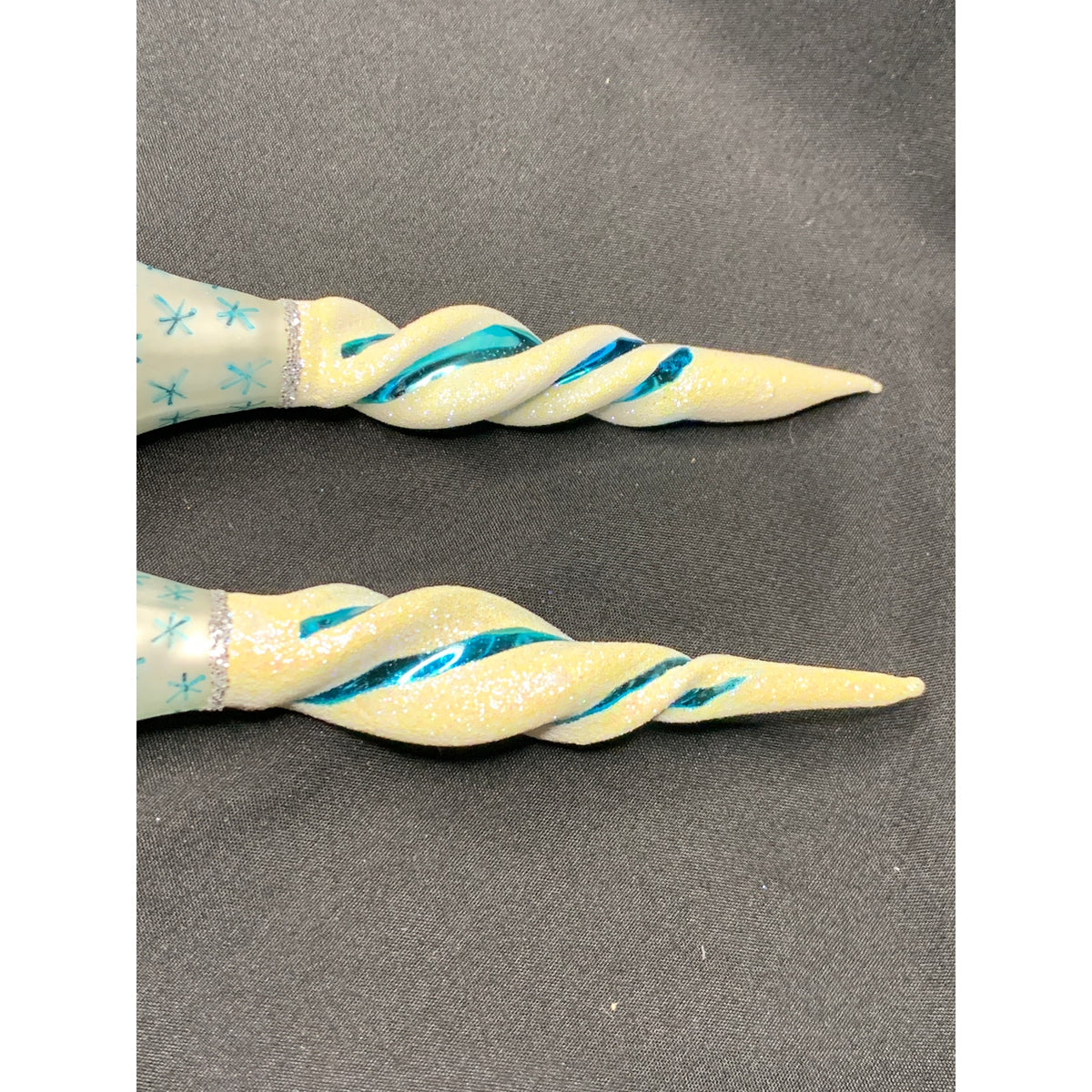 Christopher Radko 1998 Jack Frost Jr Blue Icicle Ornaments 98-265-0 Pair