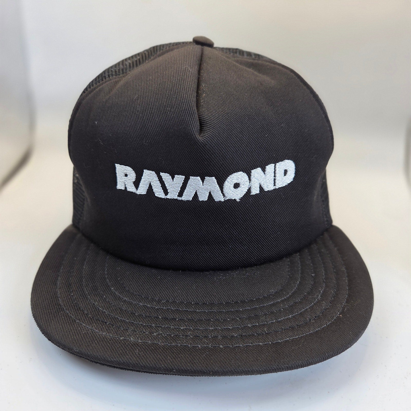 Vintage Raymond Forklift Mesh Trucker Snapback Hat Adjust-A-Tab Made USA