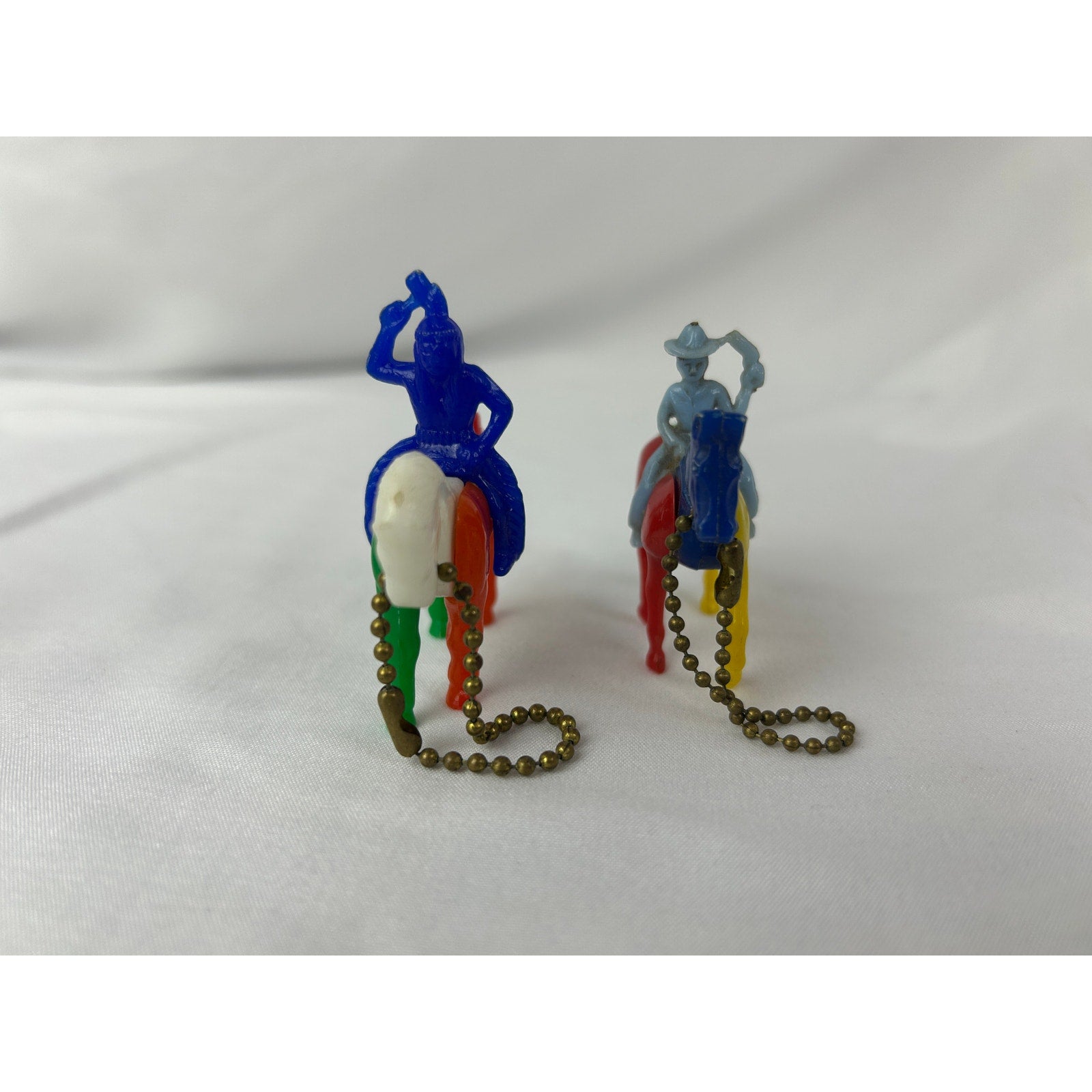 Vintage 1950s Western Cowboy Keychain Puzzle Toy Lot Horses Wagon Gun