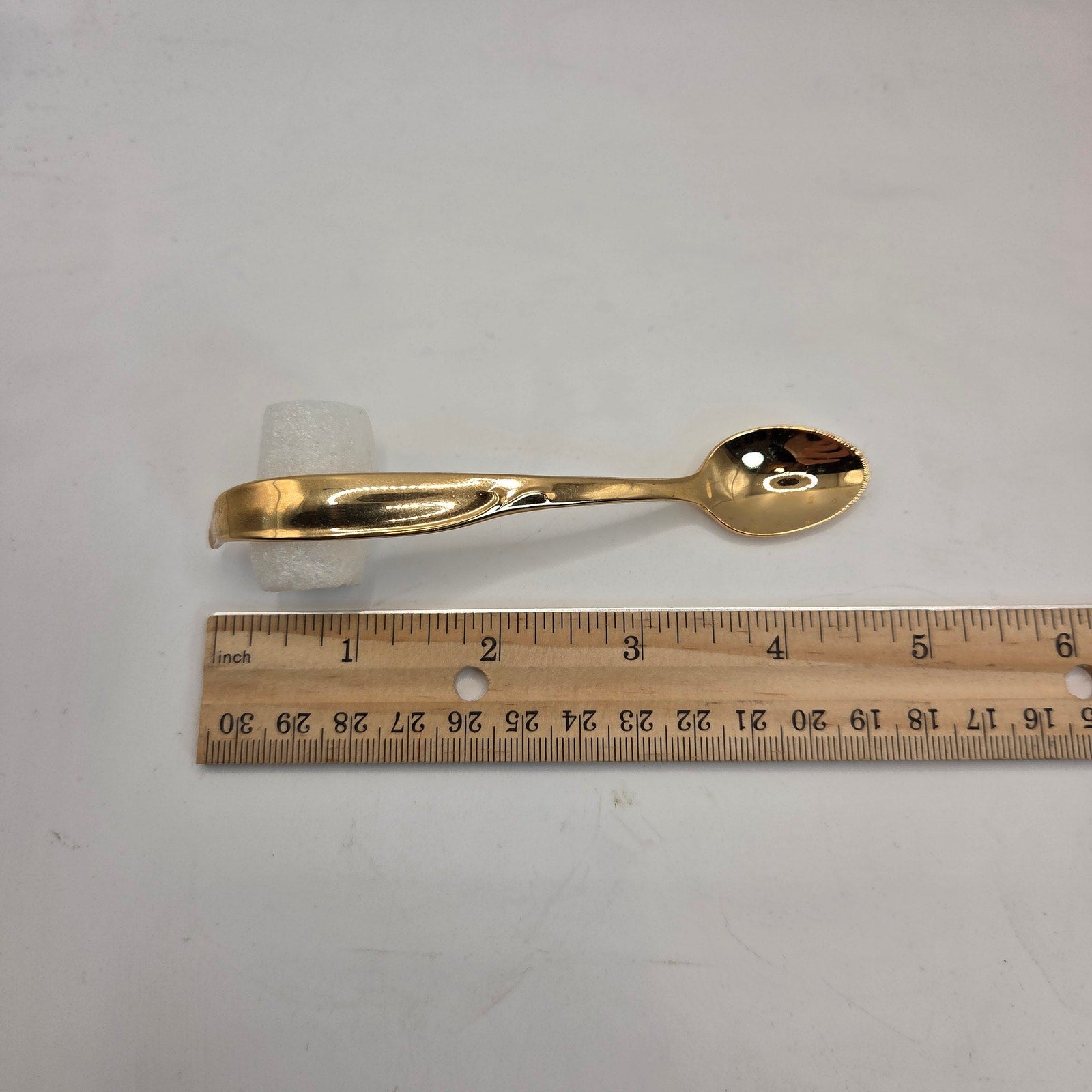 Vintage 1970s IIS International Silver Gold Tone Mustache Cup Hanging Tea Spoon
