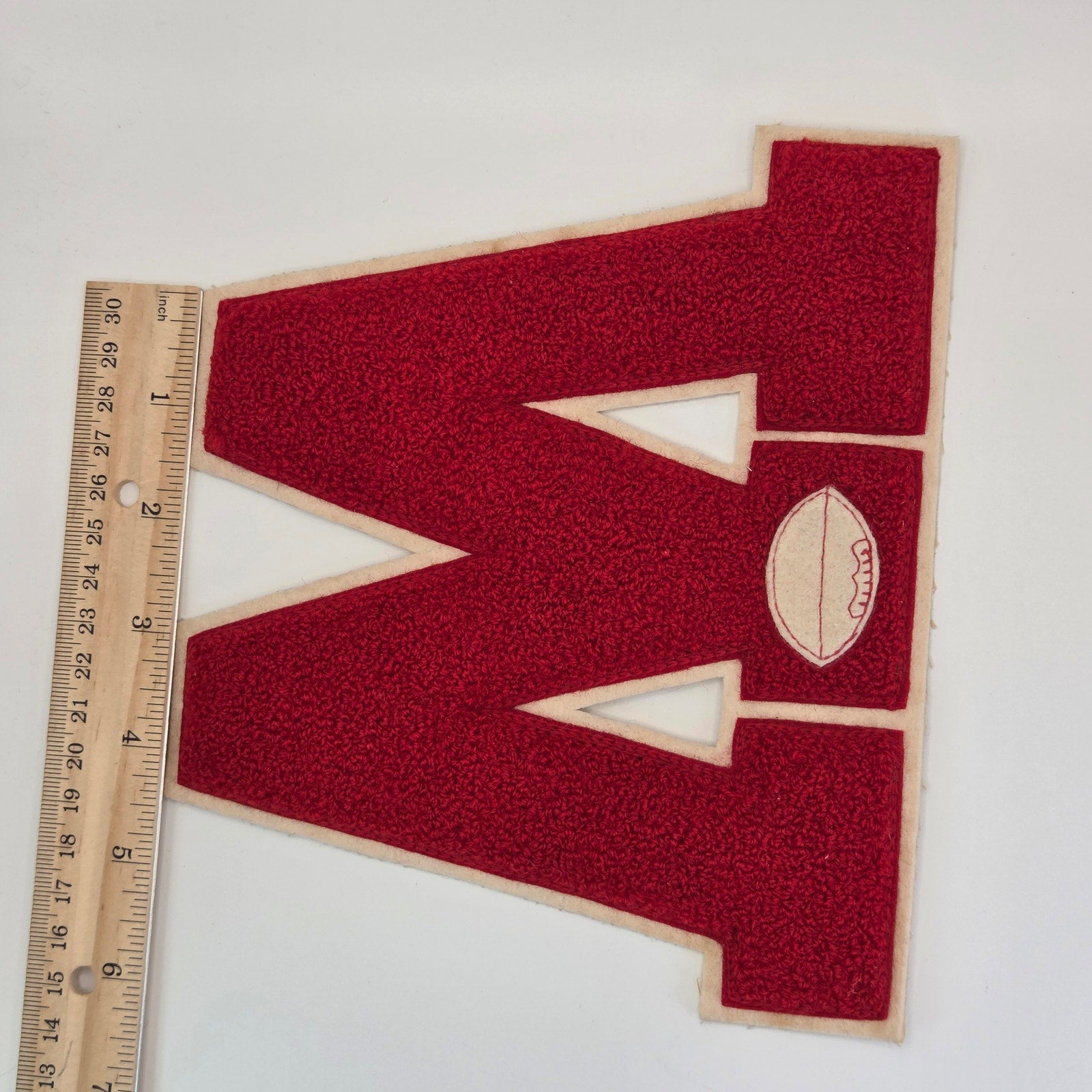 Vintage Lowe Campbell Chenille Varsity W Patch Football Sweater Jersey 1940s