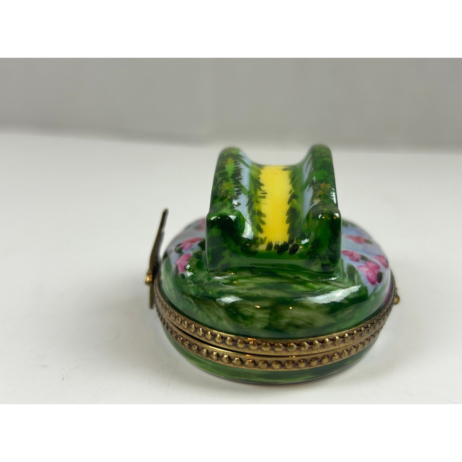 Limoges France Hand Painted Bridge Trinket Box Peint Main