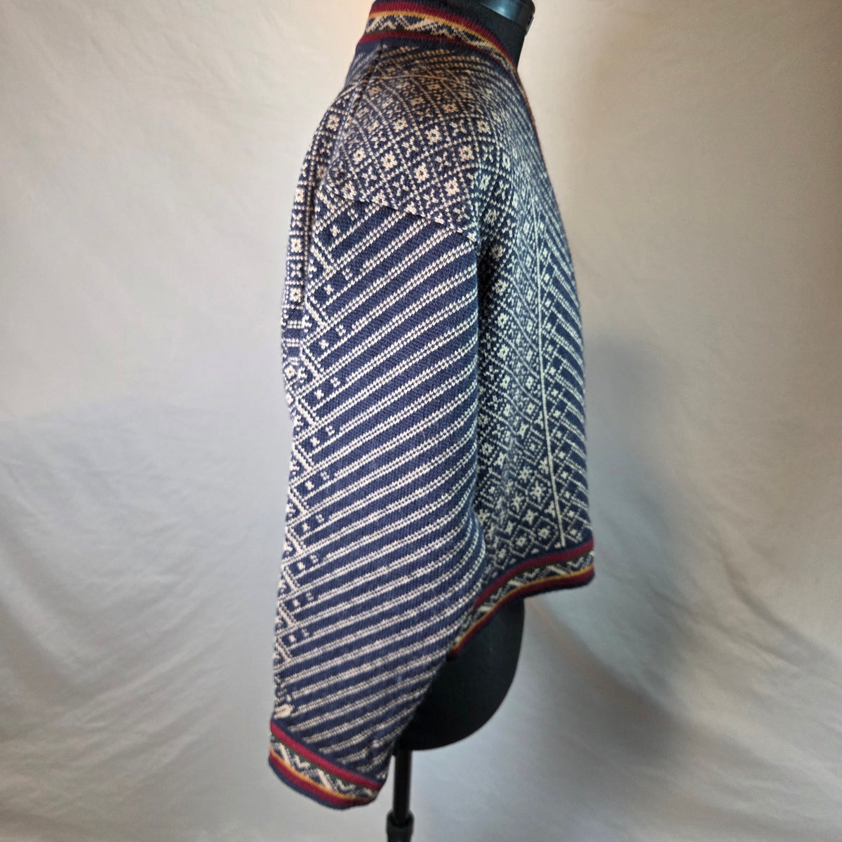 ODA of Norway Womens M Open Front Nordic Wool Cardigan Sweater Denmark Made