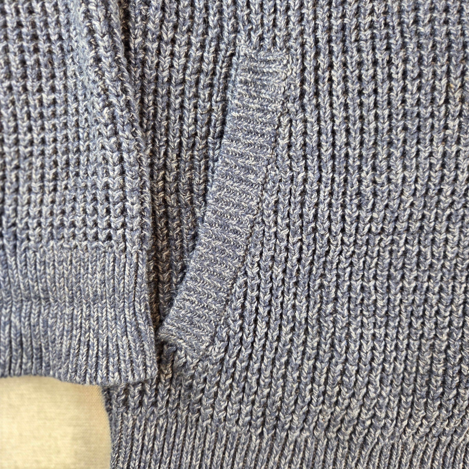 L.L. Bean Organic Cotton Full Zip Sweater Men’s M Blue Knit Jordan