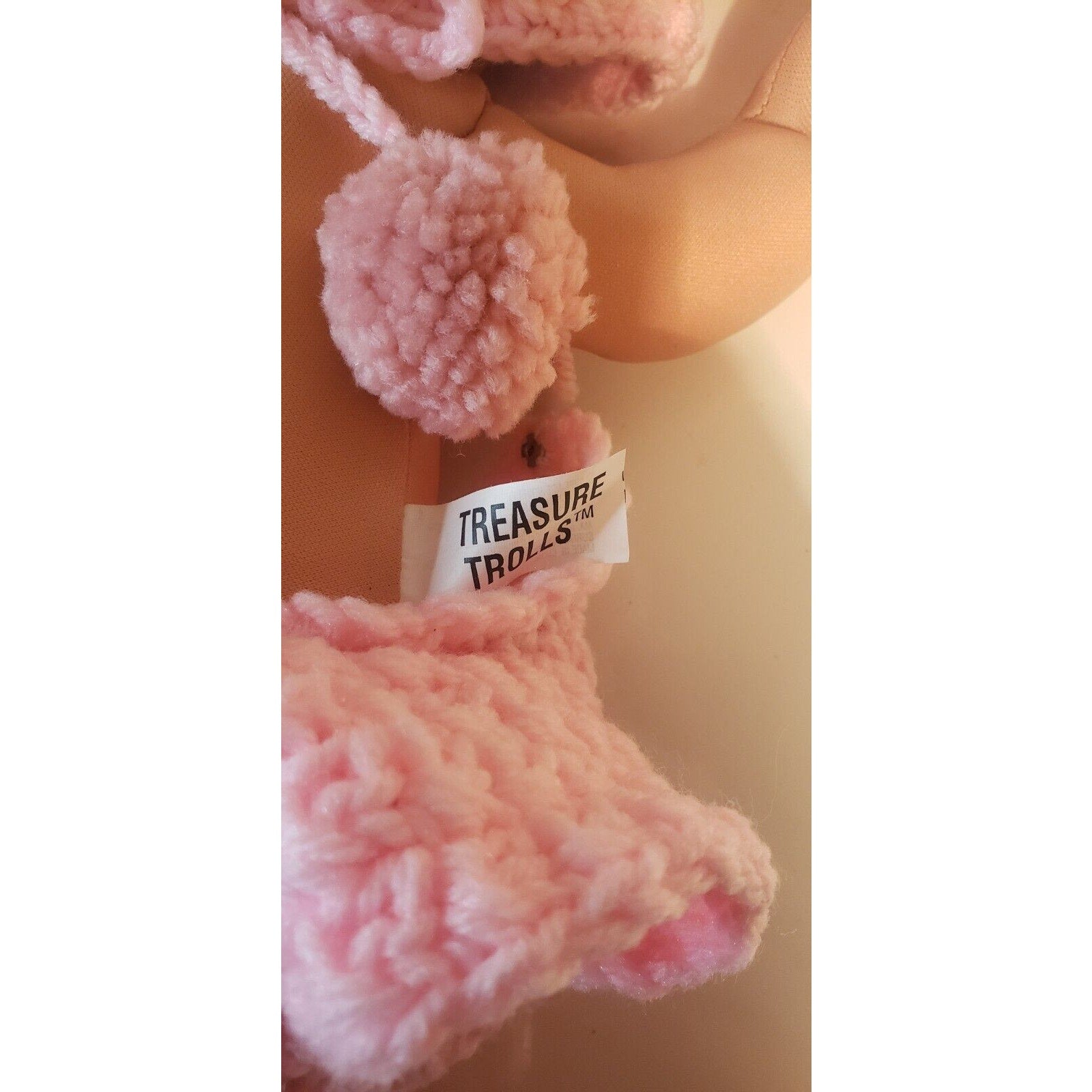 1991 Treasure Troll Tot 14" Doll Bellybutton Wishstone Pink Pig Outfit Vintage