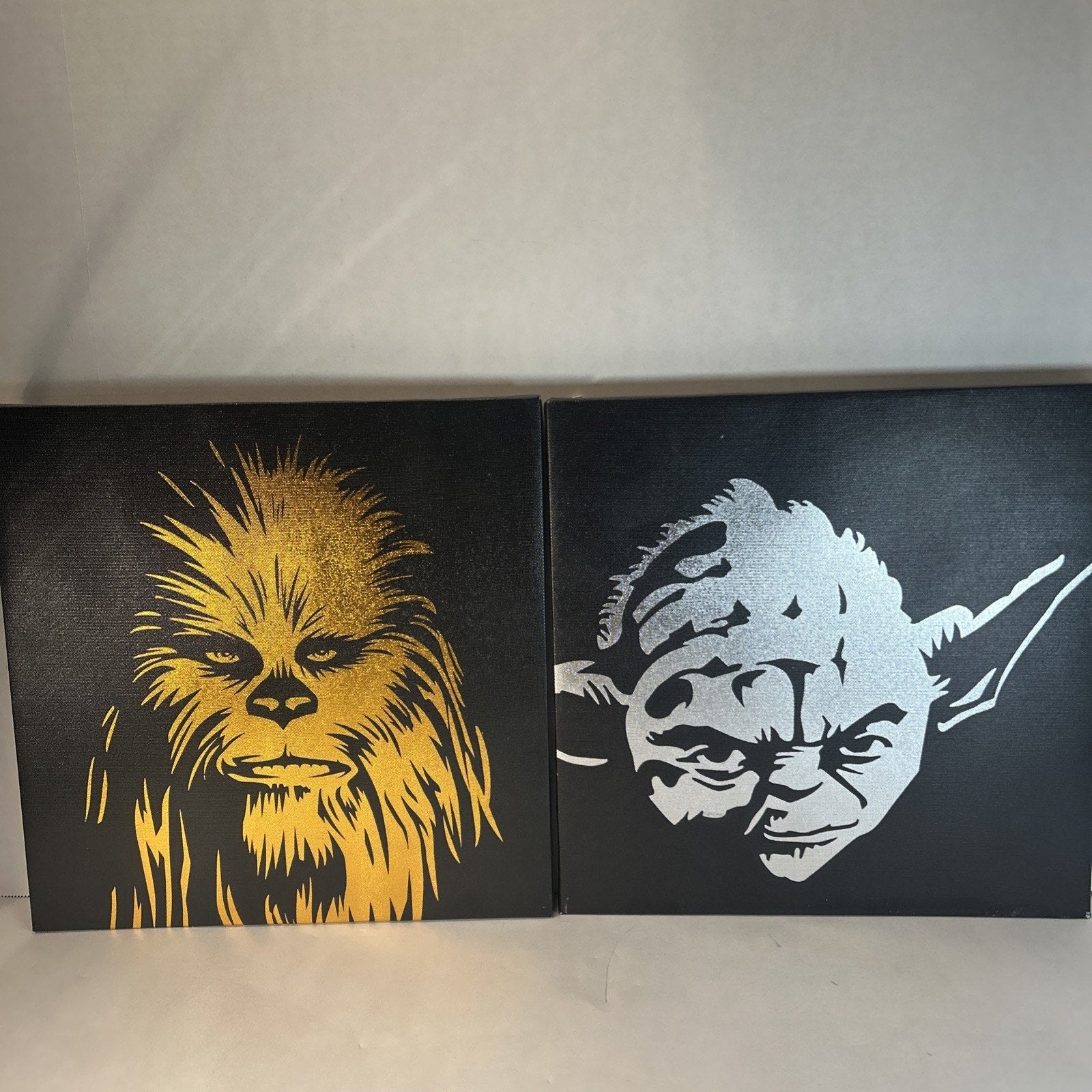Star Wars Artissimo Gallery Wall Art of 12"x12" Chewbacca and Yoda