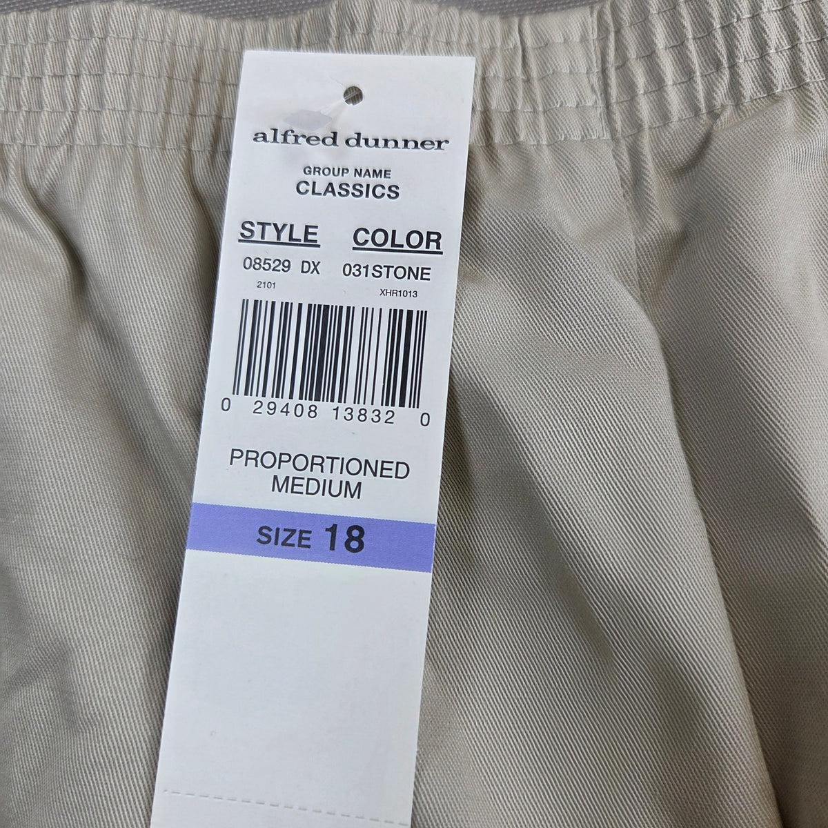 Alfred Dunner Womens 18 Classics Stone Pull On Pants Cotton Stretch 08529 NWT
