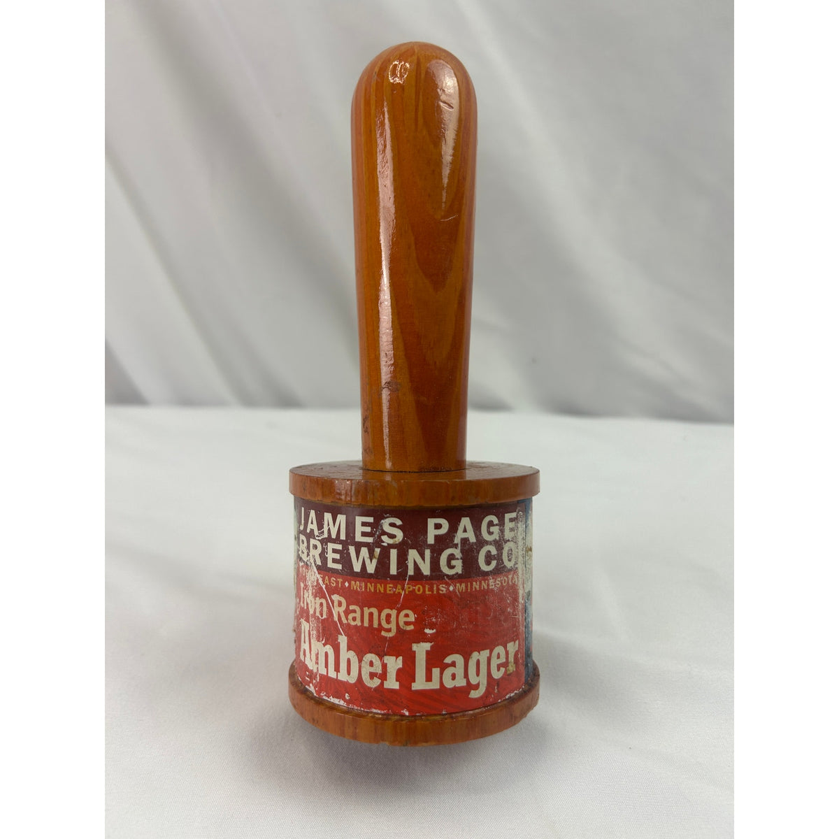 James Page Iron Range Amber Lager Beer Tap Handle Vintage Minneapolis Wood