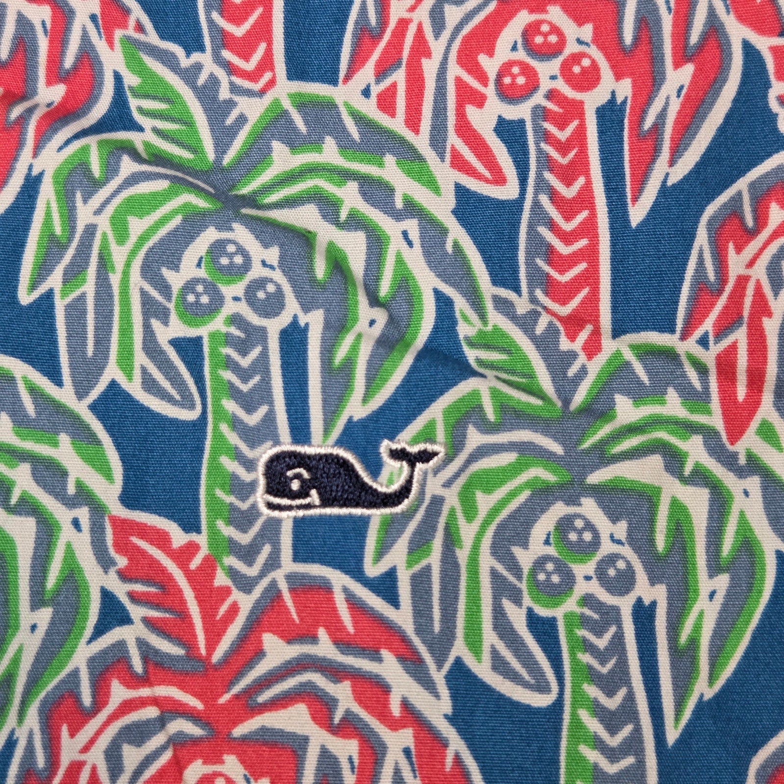 Vineyard Vines Slim Fit Whale Shirt Men’s 2XL Palm Tree Print Button Down
