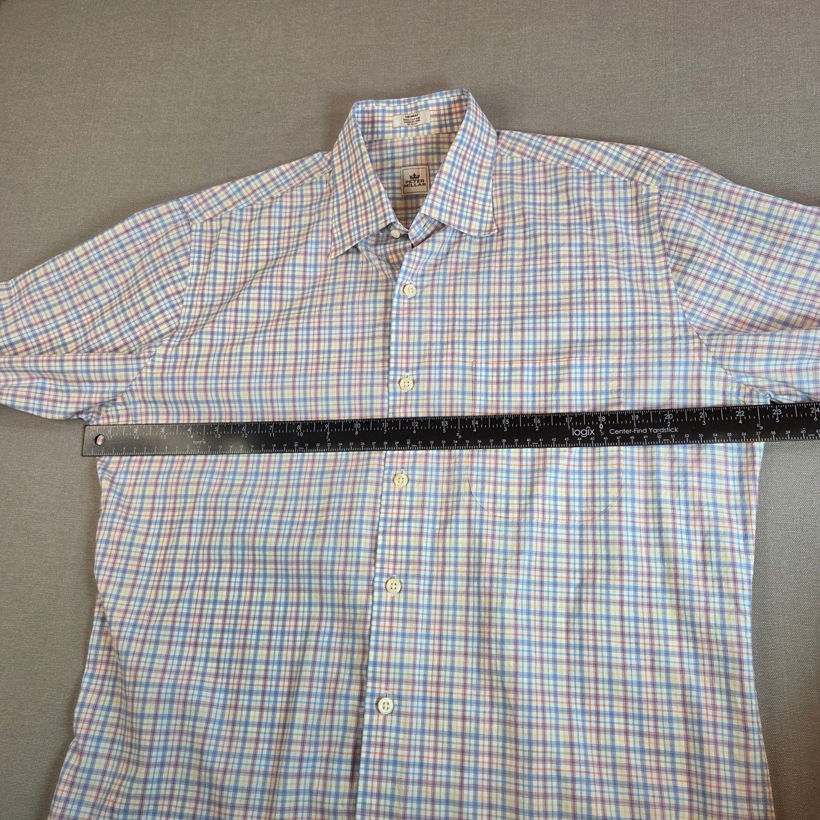 Peter Millar Plaid Button Down Shirt Men’s Size M 100% Cotton Long Sleeve