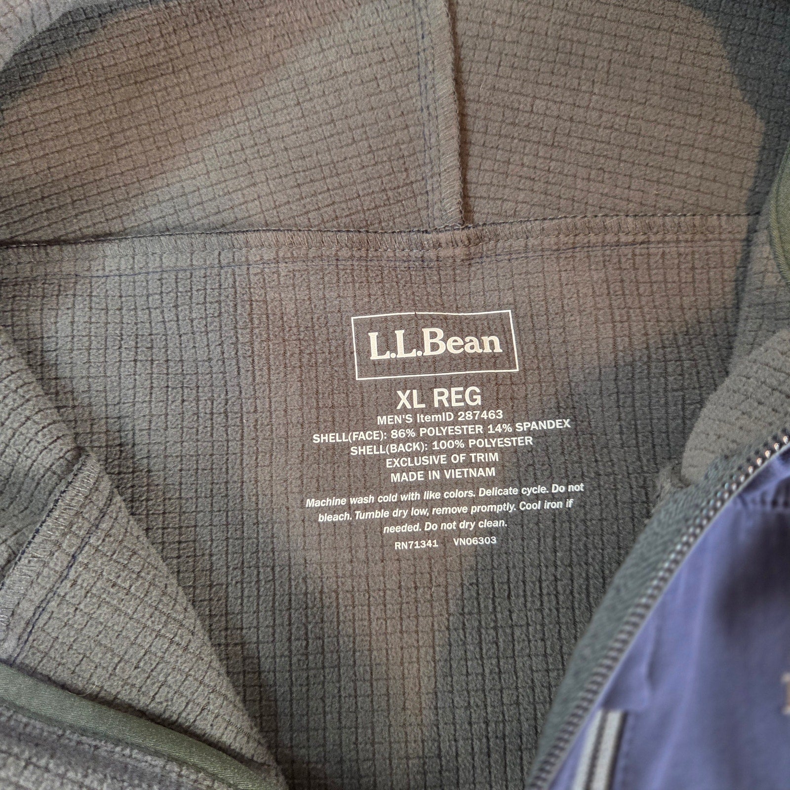 L.L.Bean Softshell Jacket Men’s XL Blue Full Zip Wind Water Resistant