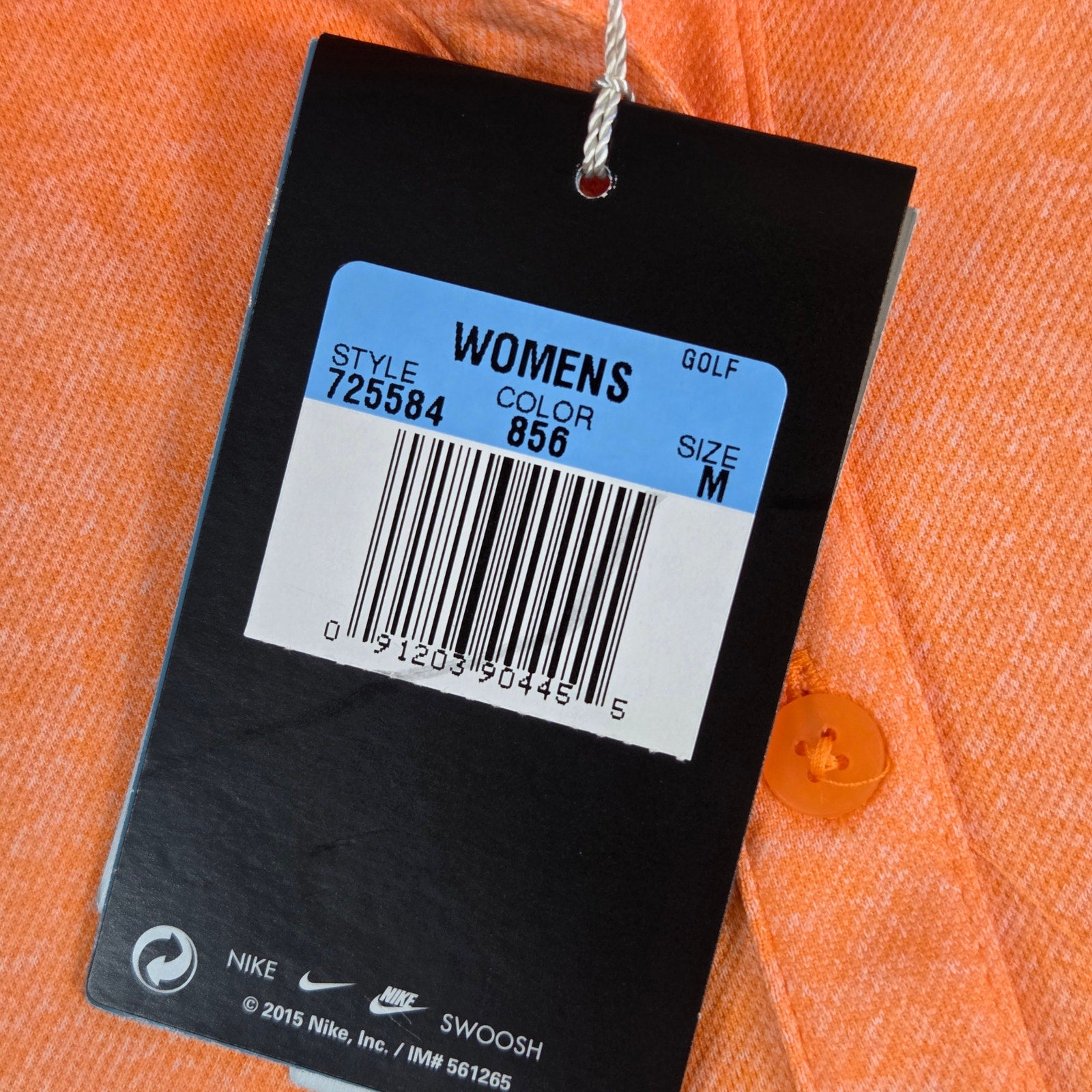 Nike Golf Women’s Dri-Fit Polo Shirt Orange Performance Top Size M NWT