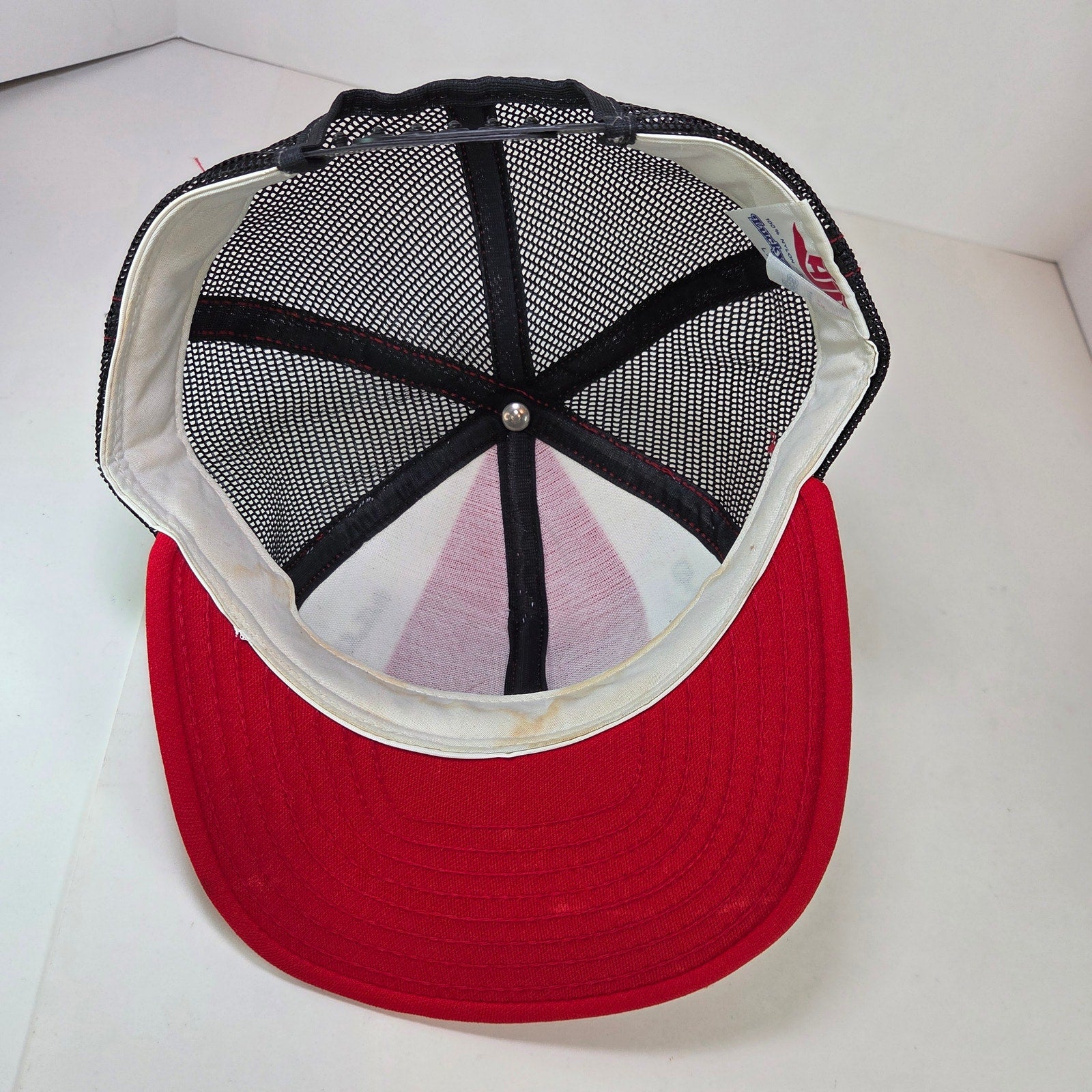 Vintage 1980s Atlanta Falcons Trucker Hat Snapback Mesh Cap USA Lucky Stripes