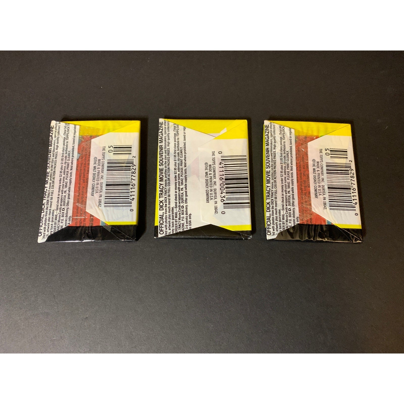 1990 Topps Dick Tracy Trading Cards Sealed Pack Lot of 3