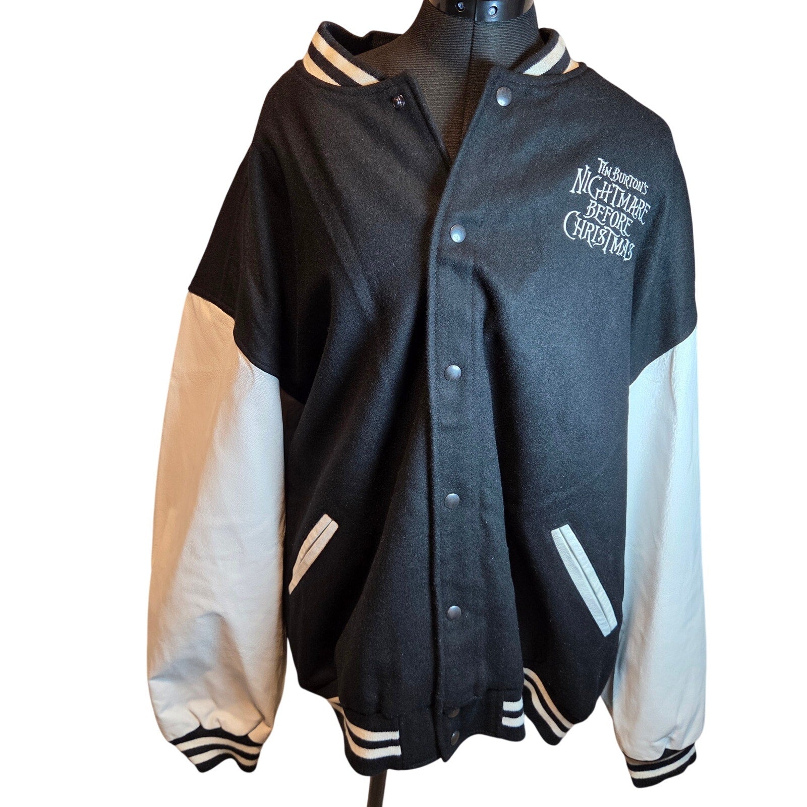 Disney Direct Nightmare Before Christmas Wool Leather Letterman Jacket XXL Jack