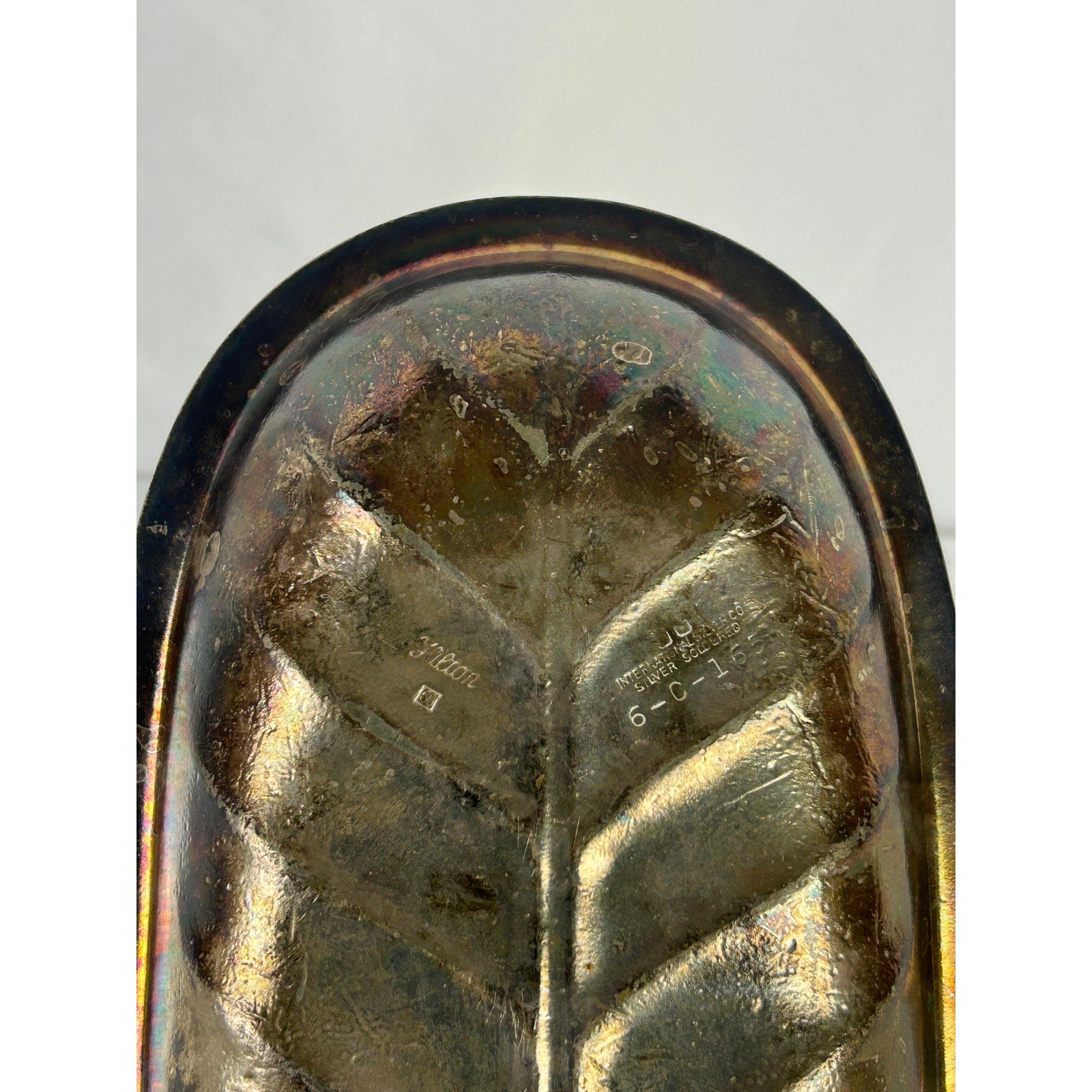 Vintage Hilton Hotel Silverplate Leaf Tray International Silver Co