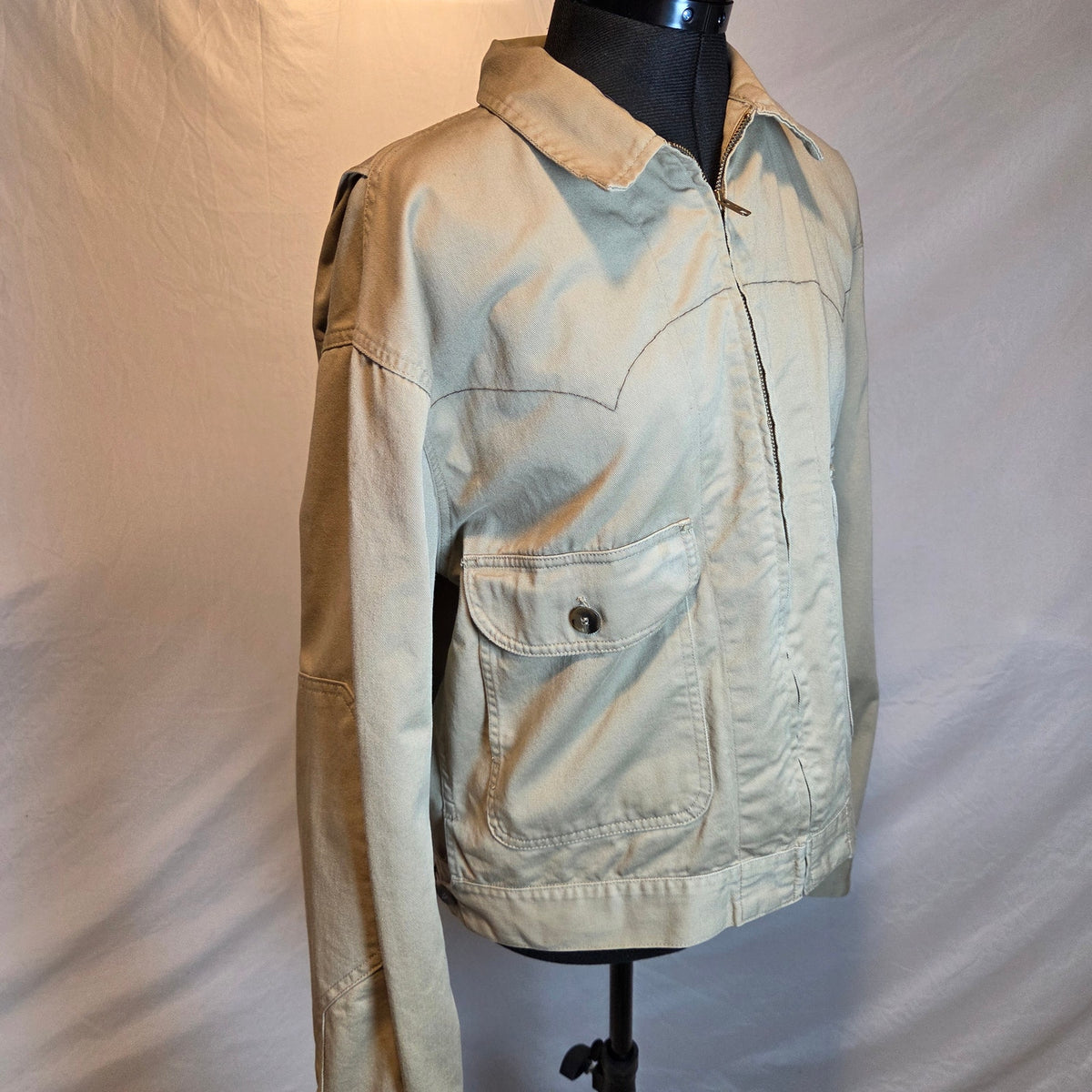 Vintage Dickies Guaranteed Work Jacket Men's L Tan Western Yoke Full Zip