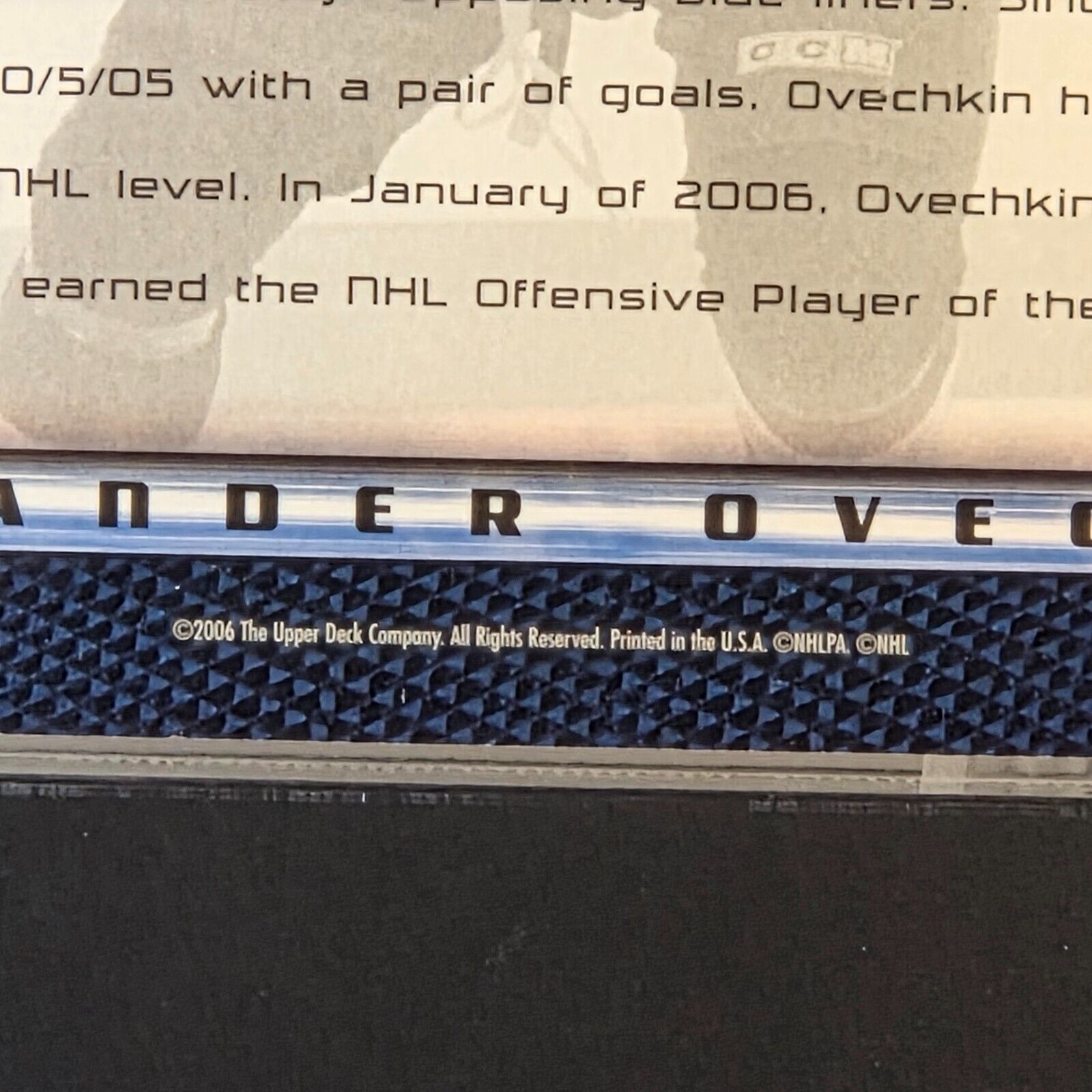 2005-06 Upper Deck Ultimate Ovechkin CC-2 Rookie Class Jumbo SGC 9.5 Pop 1
