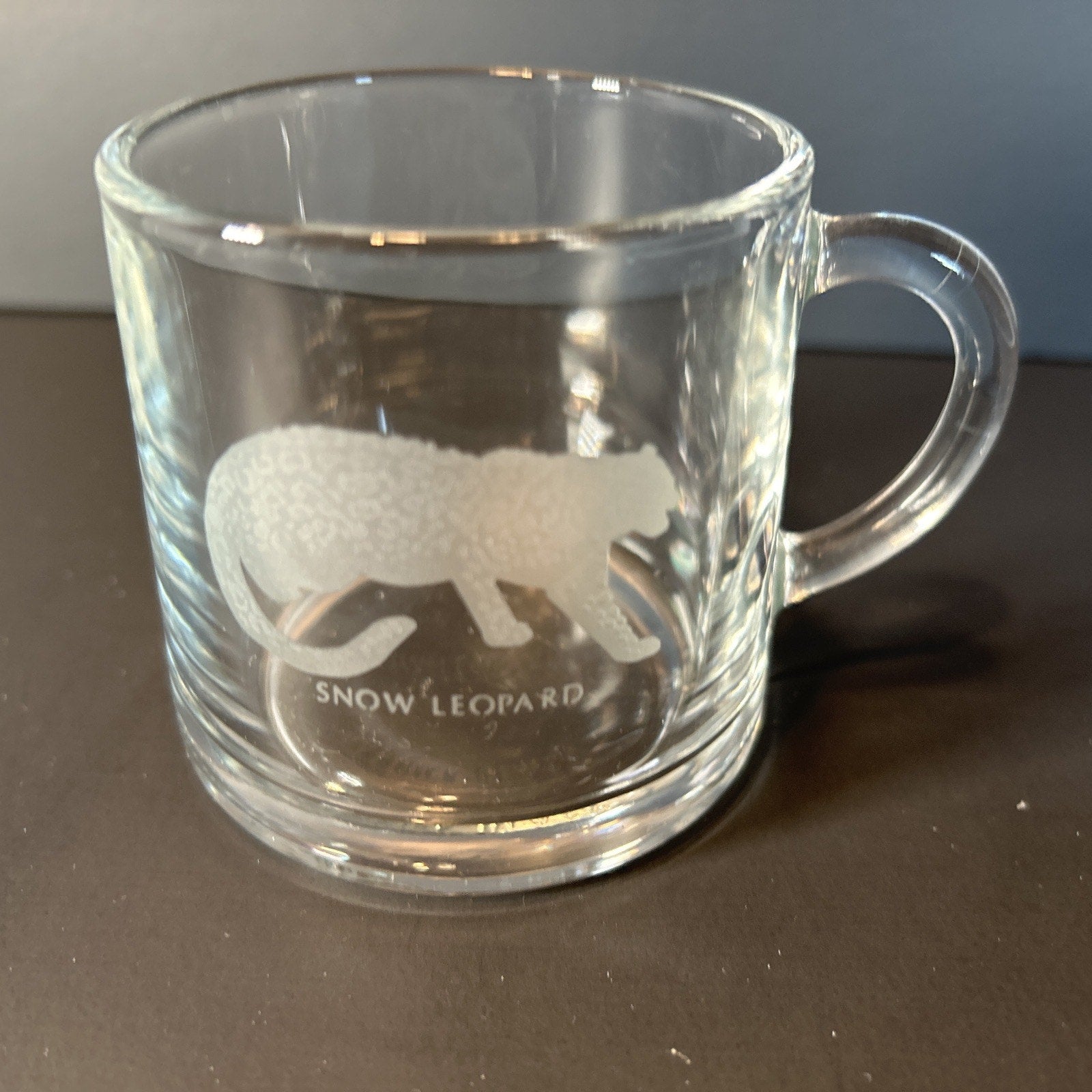 Luminarc France Endangered Species Etched Glass Espresso Mugs Set of 7 Vintage