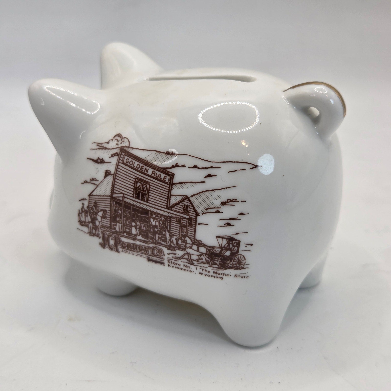 Vintage 1960s Dart Henderson NE JC Penney Golden Rule Store Souvenir Piggy Bank