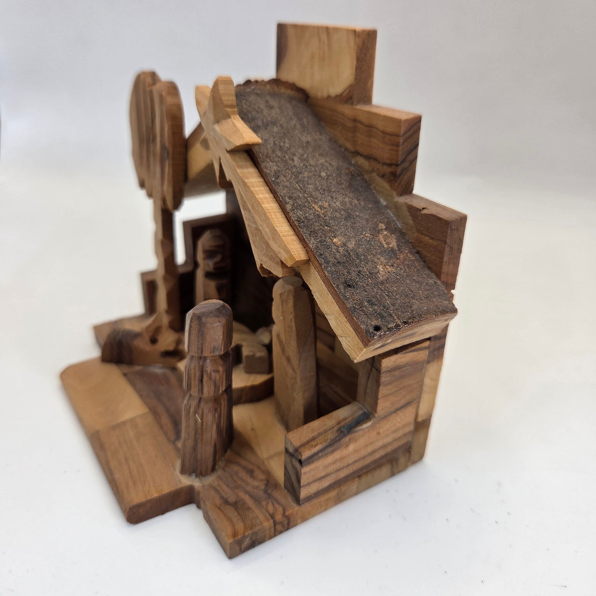 Hand Carved Olive Wood Nativity Scene Made in Israel G&G International Box