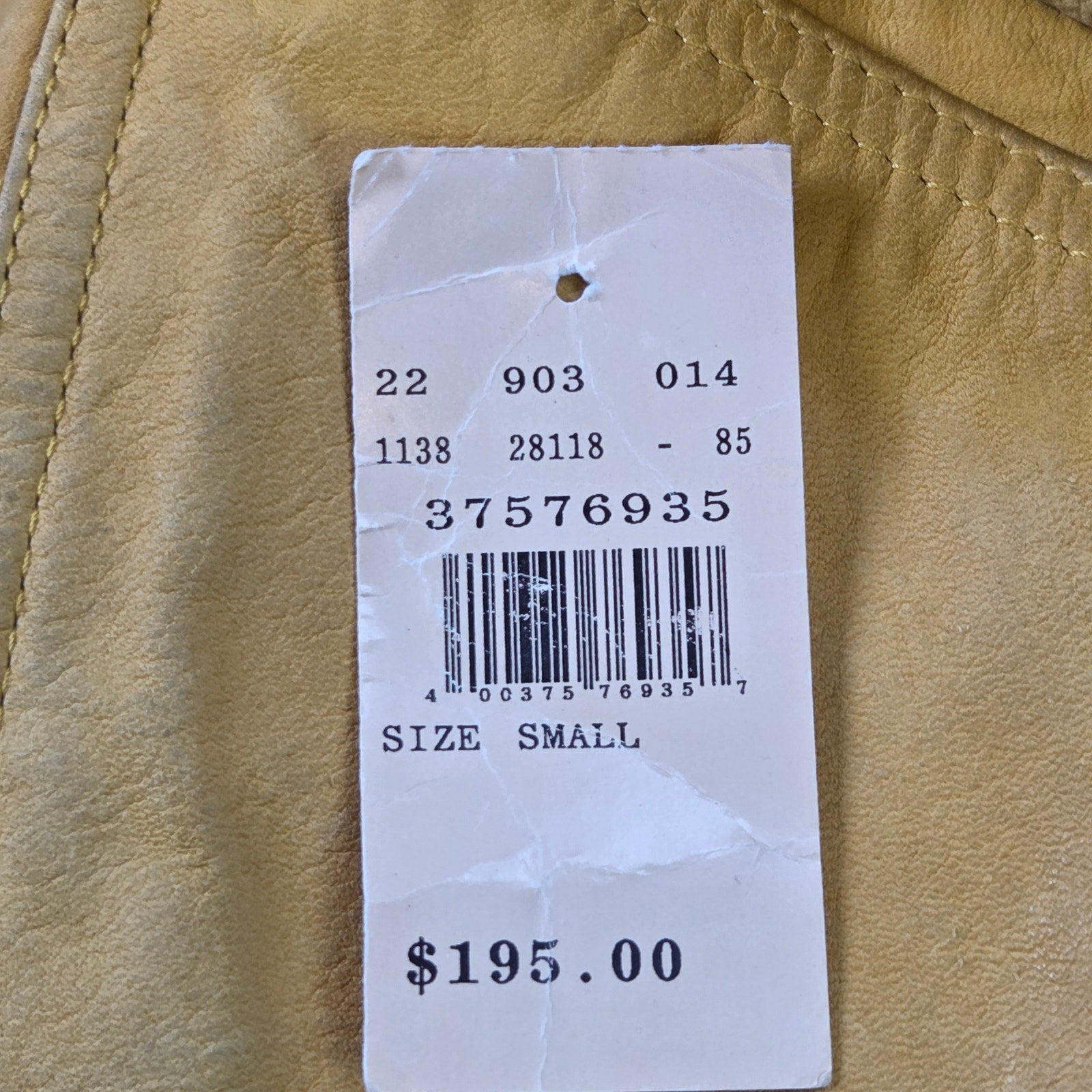 Georgetown Leather Vintage Hooded Vest Yellow 100% Leather USA Style 903