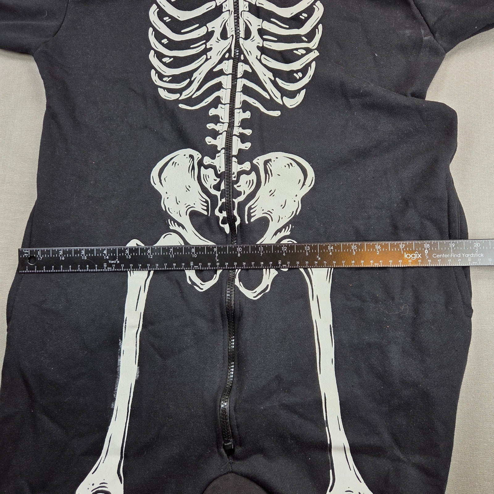 URATOT Women XL Glow in Dark Skeleton Halloween Costume Hooded Full-body Pajama