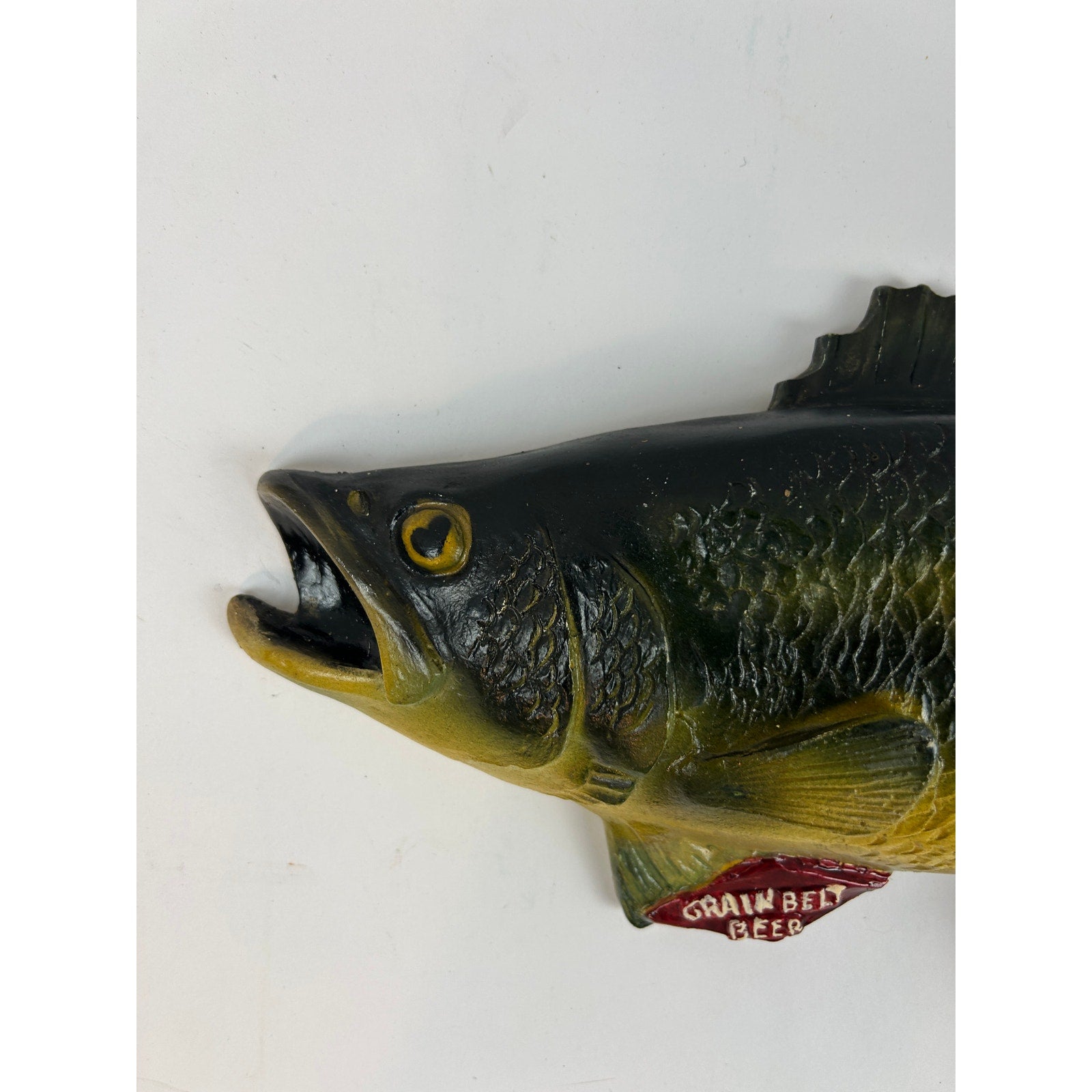 Rare Grain Belt Beer Chalkware Fish Plaque Vintage 1950s Breweriana Sign