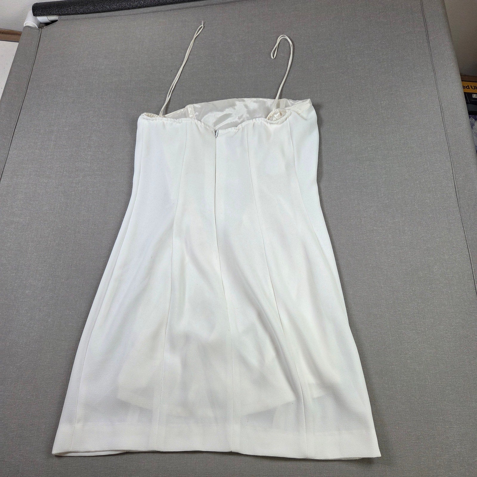 Hugo Buscati White Strapless Mini Dress USA Womens Size 10 Y2K Vintage