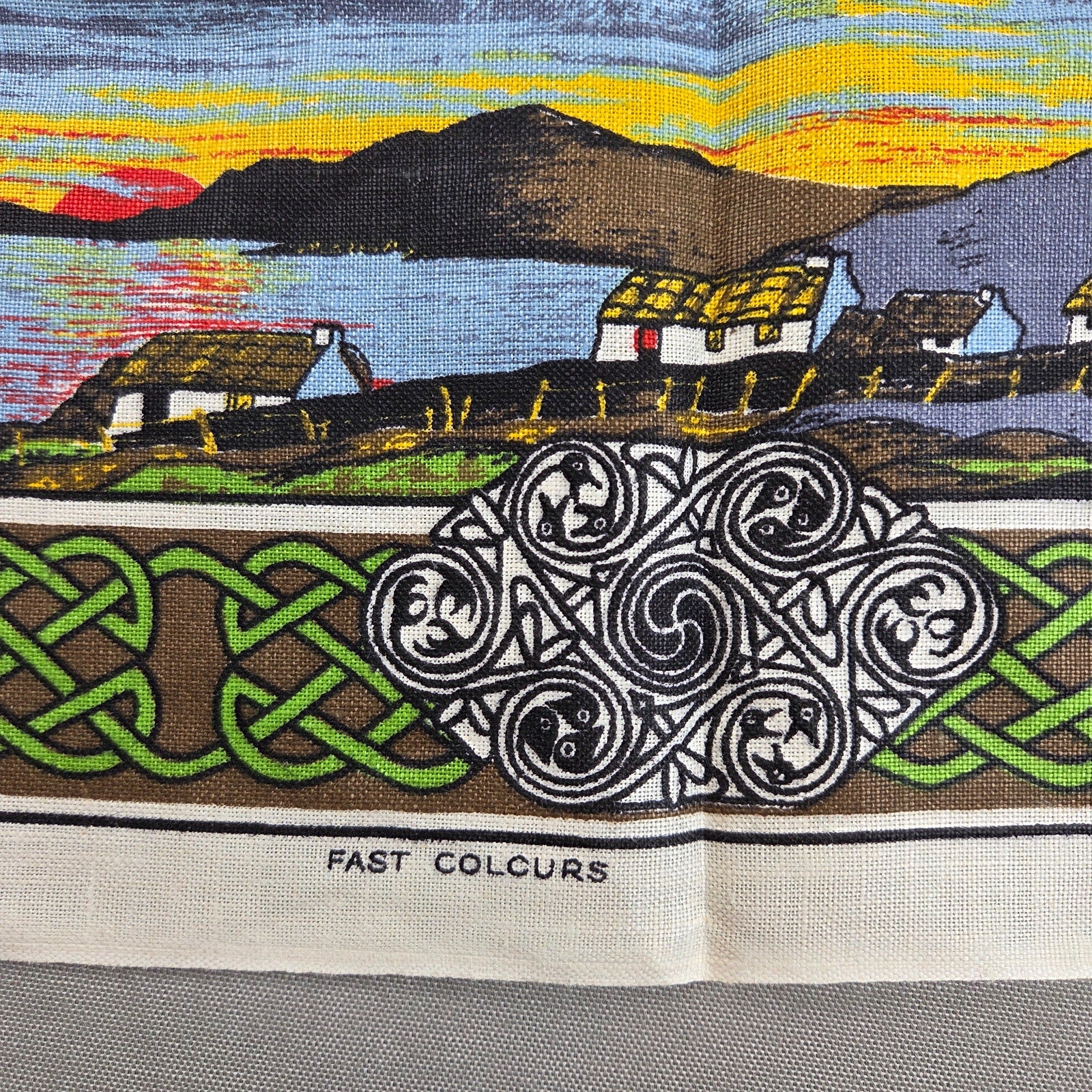 Vintage Nelson Irish Blessing Pure Linen Tea Towel Made Ireland 30.5"x21"