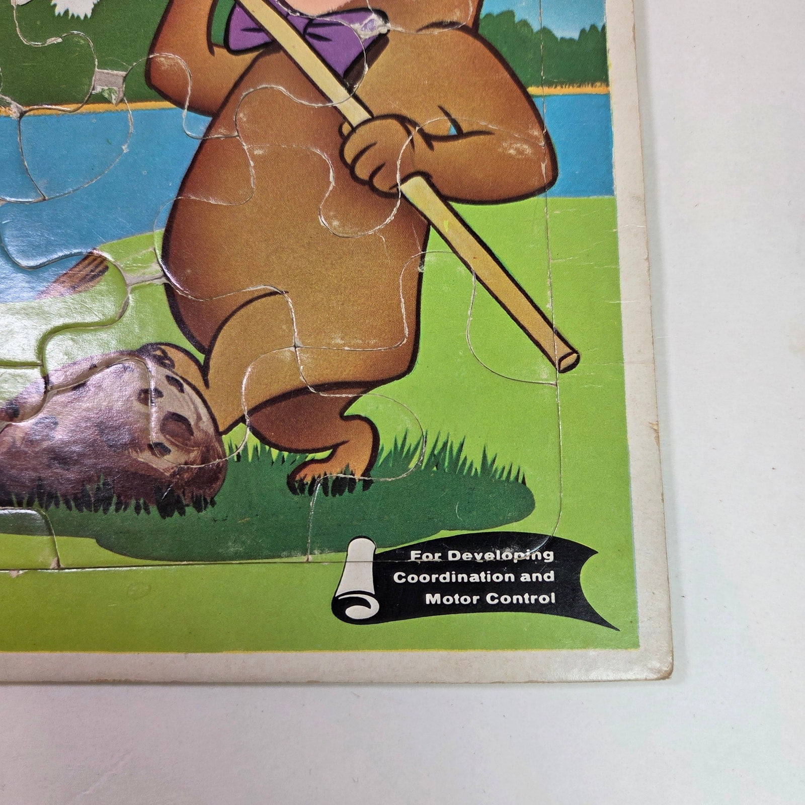 Vintage 1963 Whitman Yogi Bear & Boo Boo Fishing Tray Puzzle #4435 Hanna-Barbera