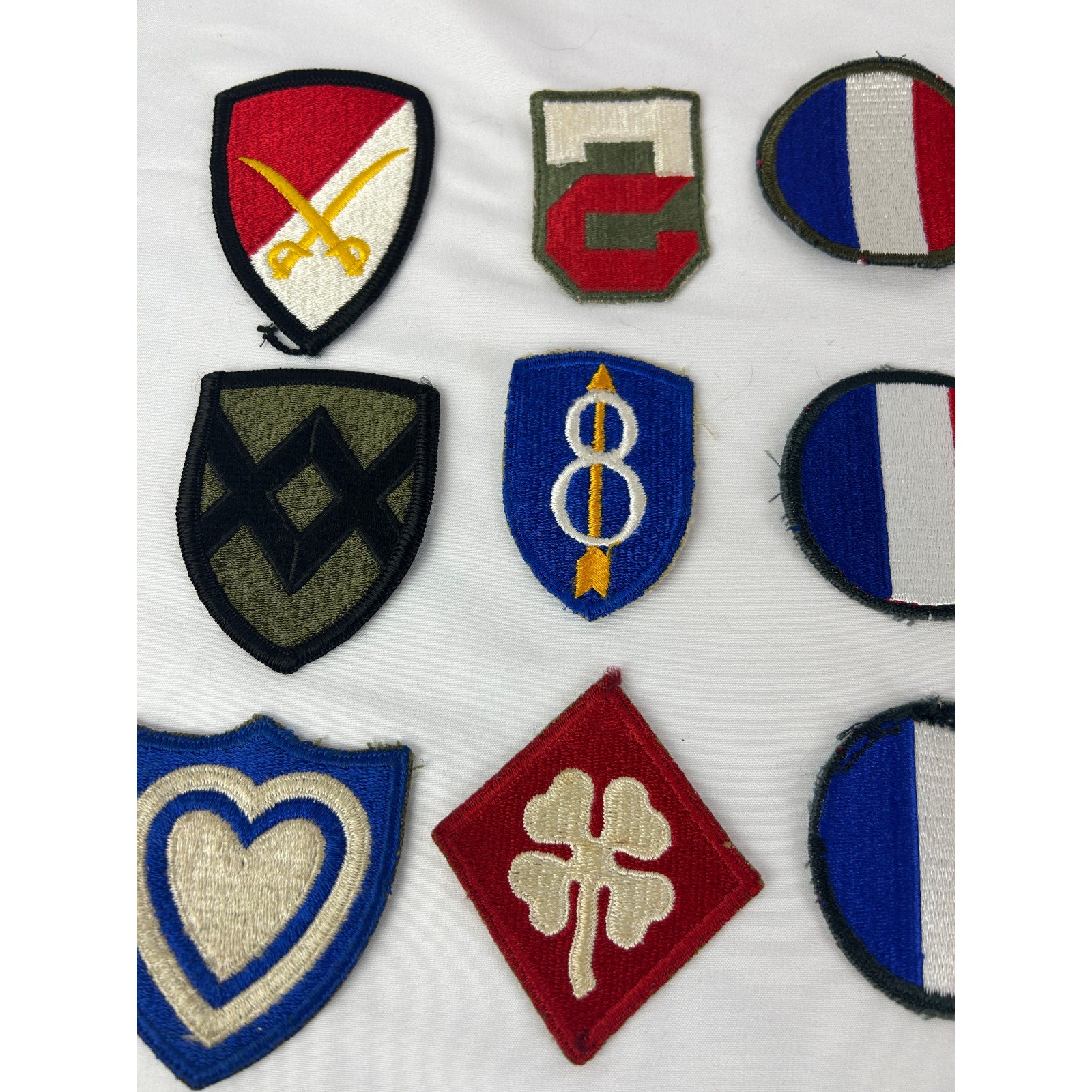 Vintage Military Patch Lot 15pc WWII Army Division Allied Insignia 12 Pieces