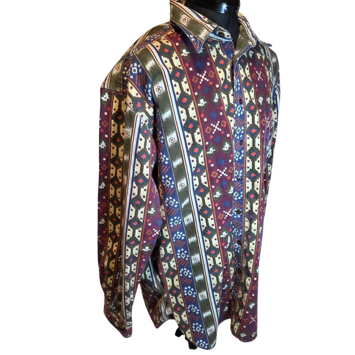 Vintage Woolrich Southwestern Geometric Shirt Mens L USA Cotton Western 90s