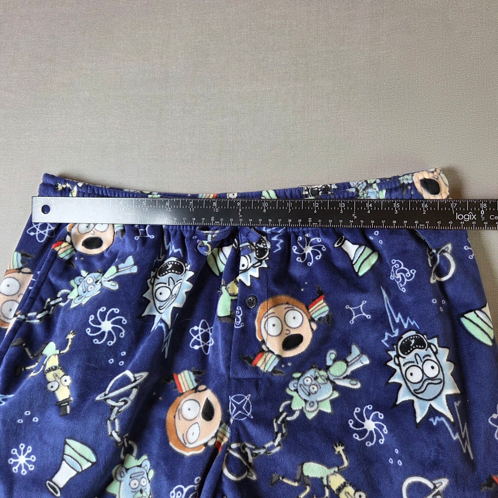 Rick and Morty Adult Swim Pajama Pants Mens L Blue Cartoon Lounge Sleep Pants