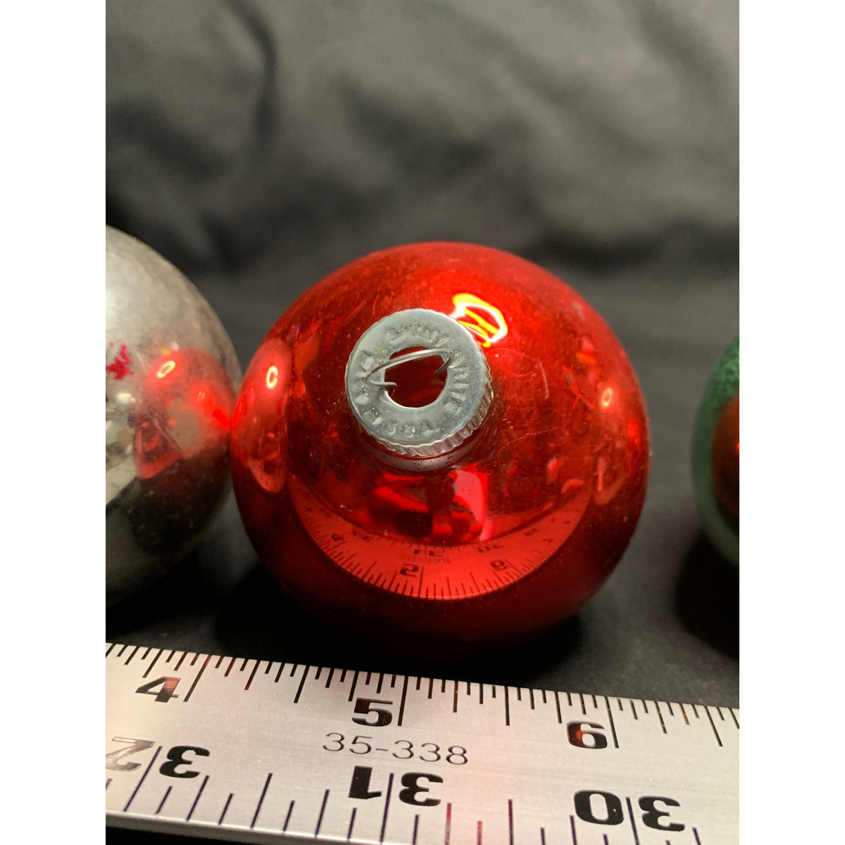 Vintage Shiny Brite Glass Christmas Ornaments Lot Red Green Blue Silver USA