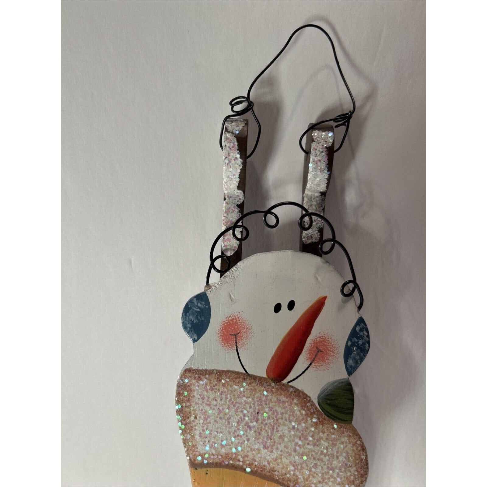 Wooden Christman Snowmen in Stocking Decorations