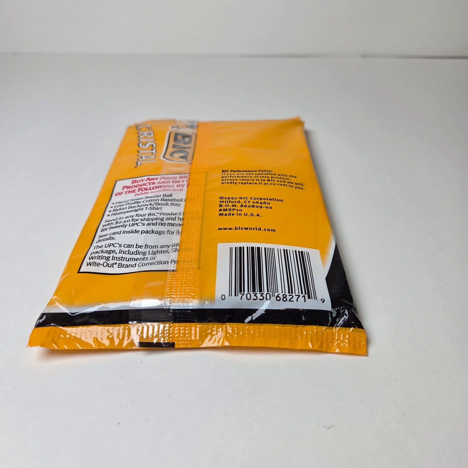 Vintage 1997 BIC Cristal Black Ballpoint Pens NOS 10 Pack Sealed Made in USA