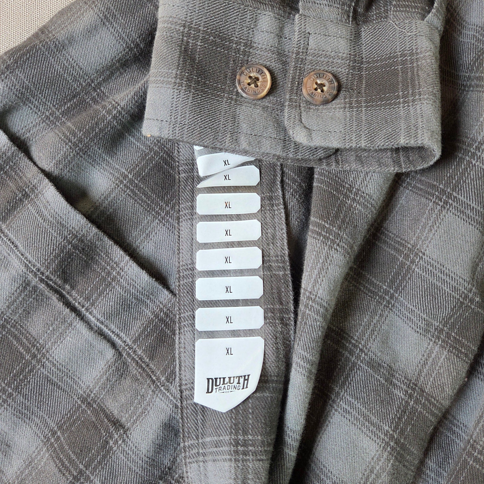 Duluth Trading Co Plaid Flannel Robe XL 100% Cotton Gray Belted