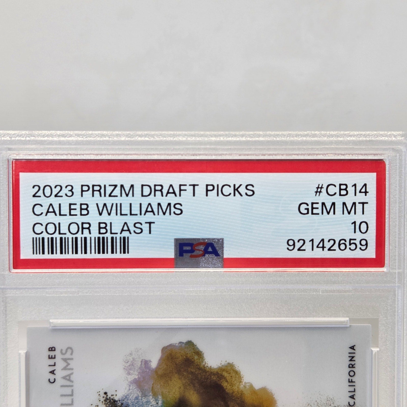 2023 Panini Prizm Draft Picks Caleb Williams Color Blast PSA 10 Gem Mint