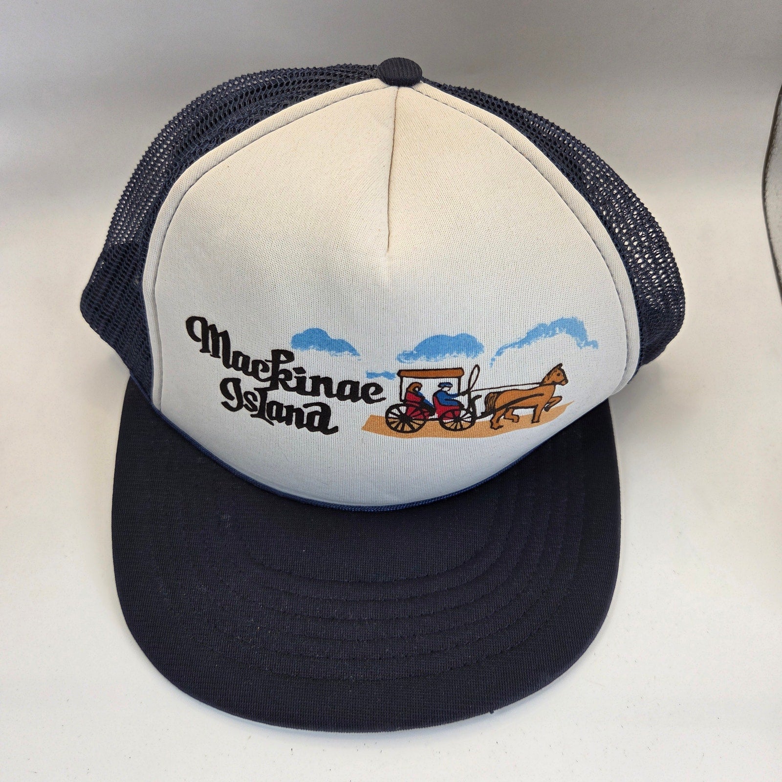 Vintage Mackinac Island Michigan Trucker Hat Foam Mesh Snapback Taiwan R.O.C.
