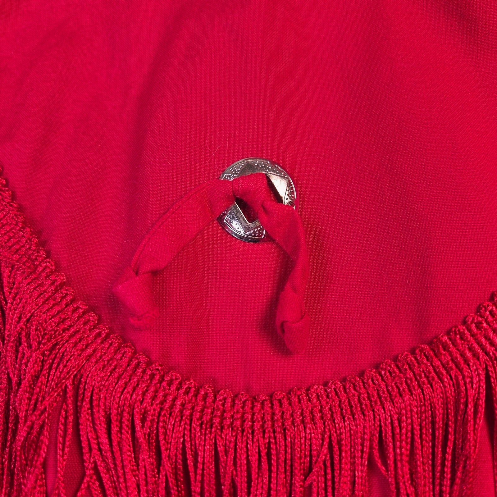 Sas'sa LTD Vintage Western Fringe Button Front Shirt USA Made Womens Red