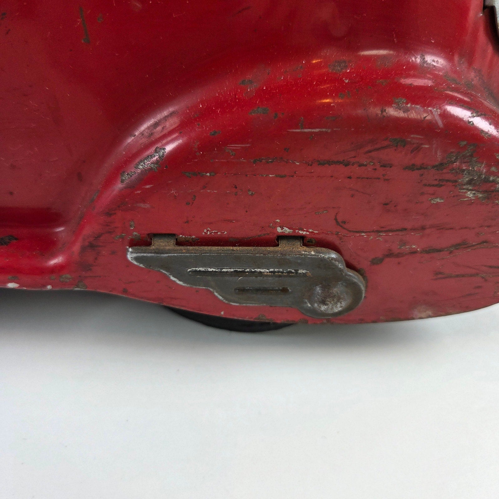 Louis Marx Ride On Toy Truck Vintage Pressed Steel Snap Mascot Graphic