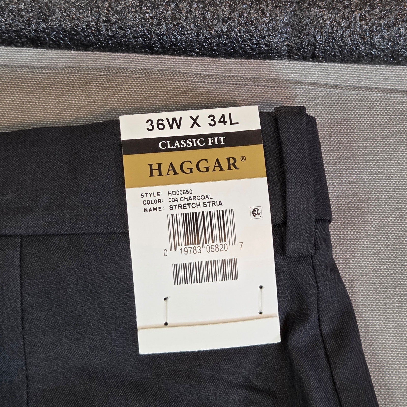 Haggar Premium Comfort Dress Pants 36x34 Classic Fit Gray NWT Wrinkle Free