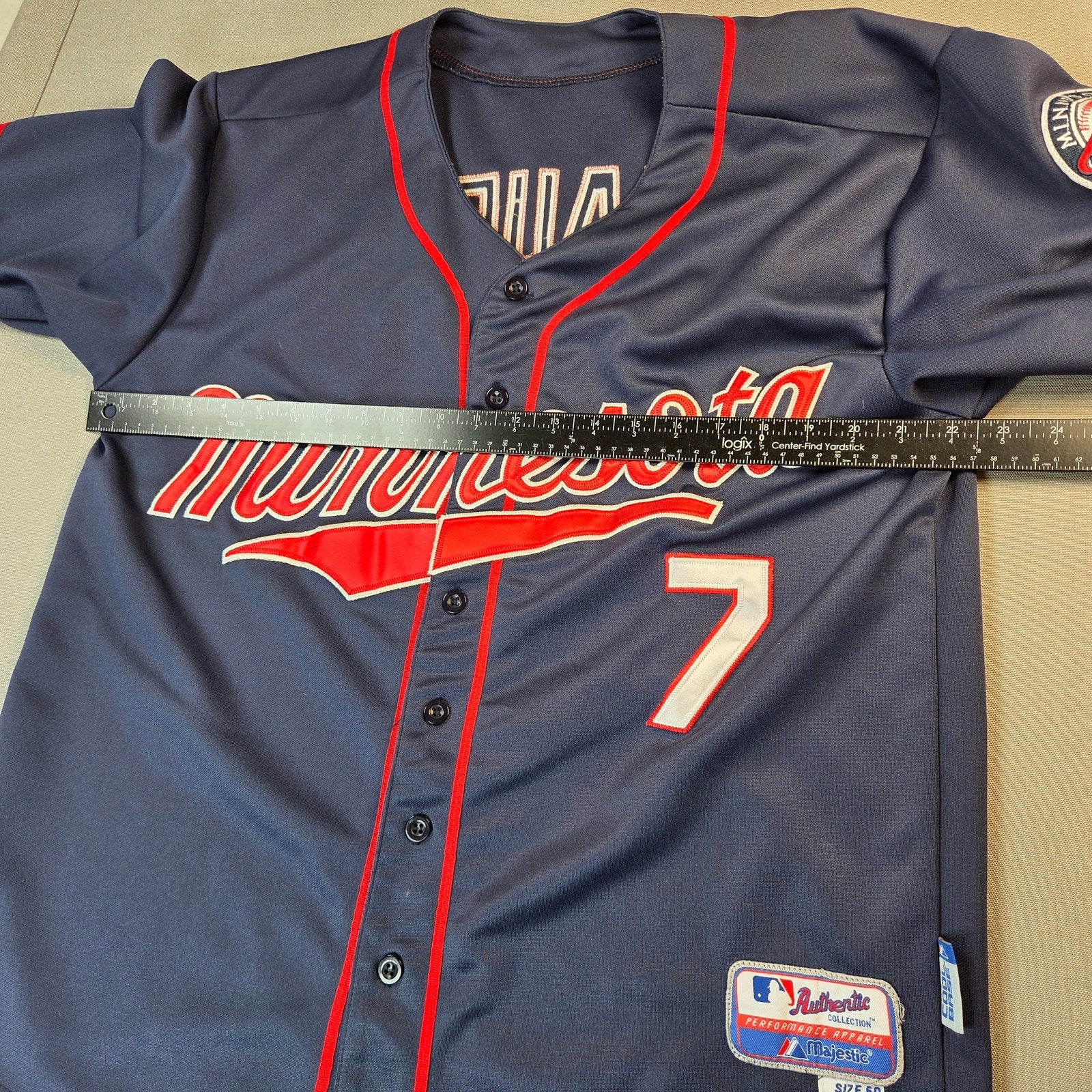 Majestic Joe Mauer #7 Minnesota Twins Cool Base Jersey Size 50 Authentic XL