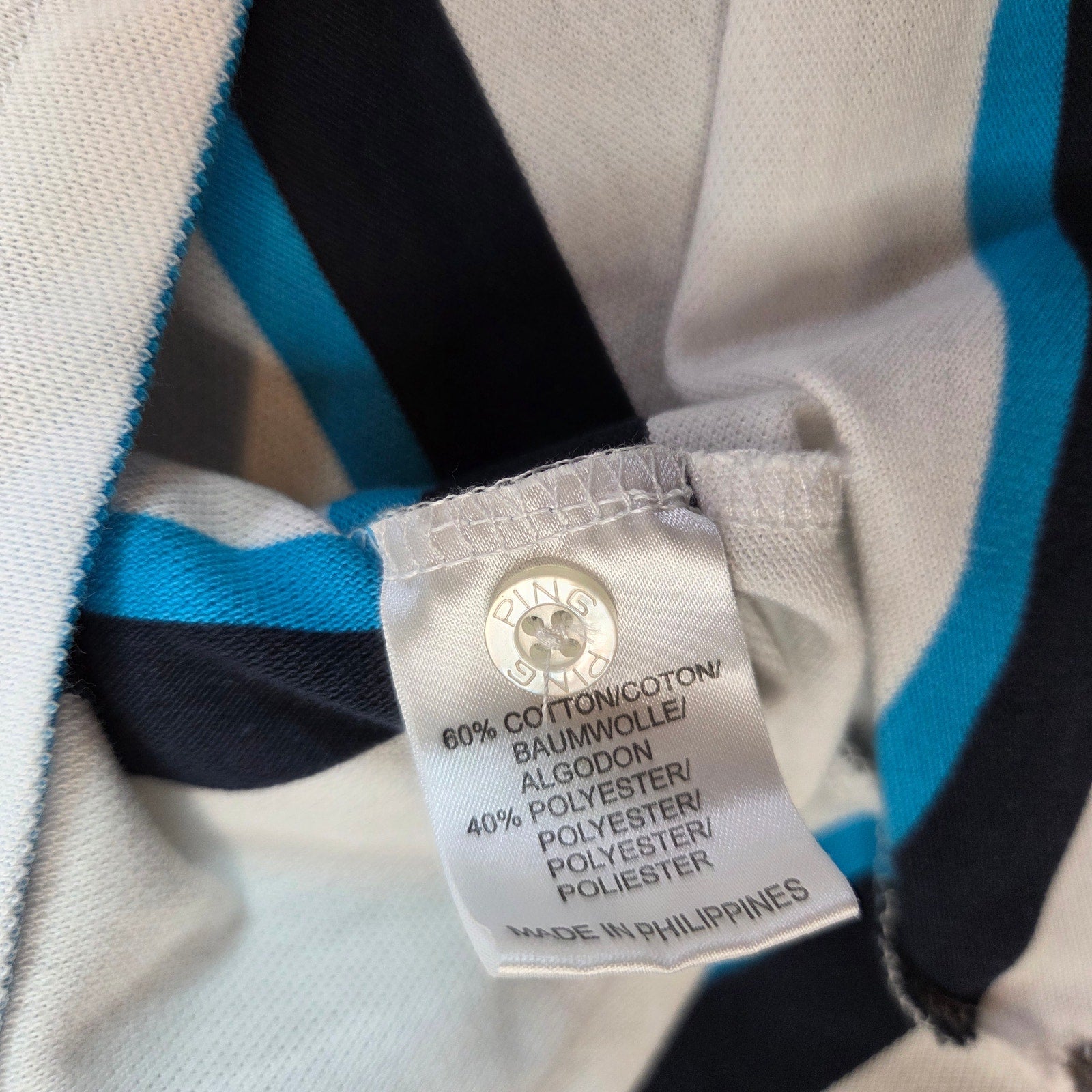 PING Collection Stripe Golf Polo Shirt Men’s XXL Cotton Blend Performance Top