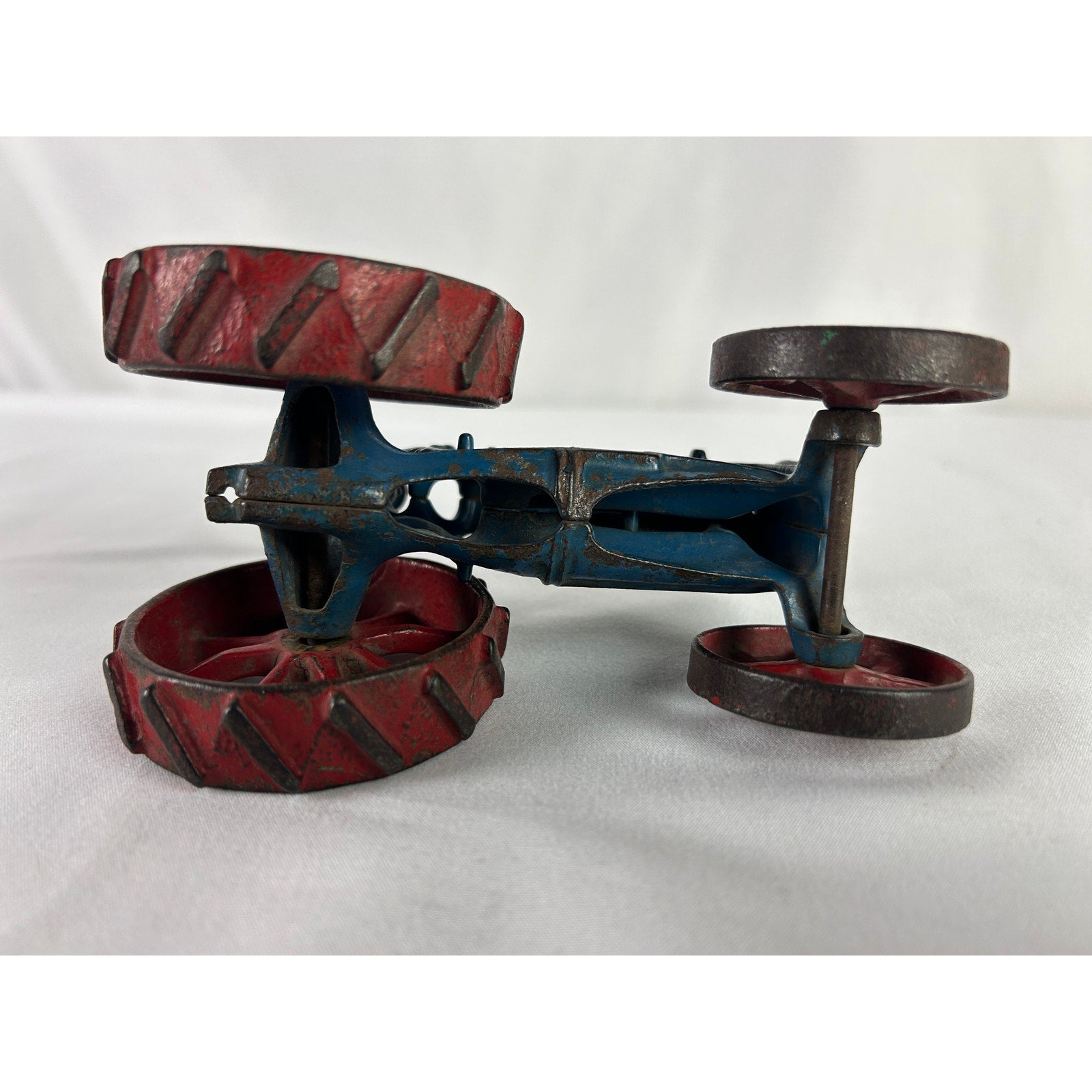 Vintage Arcade Cast Iron Farm Tractor and Plow Toy 1920s Era 11 in