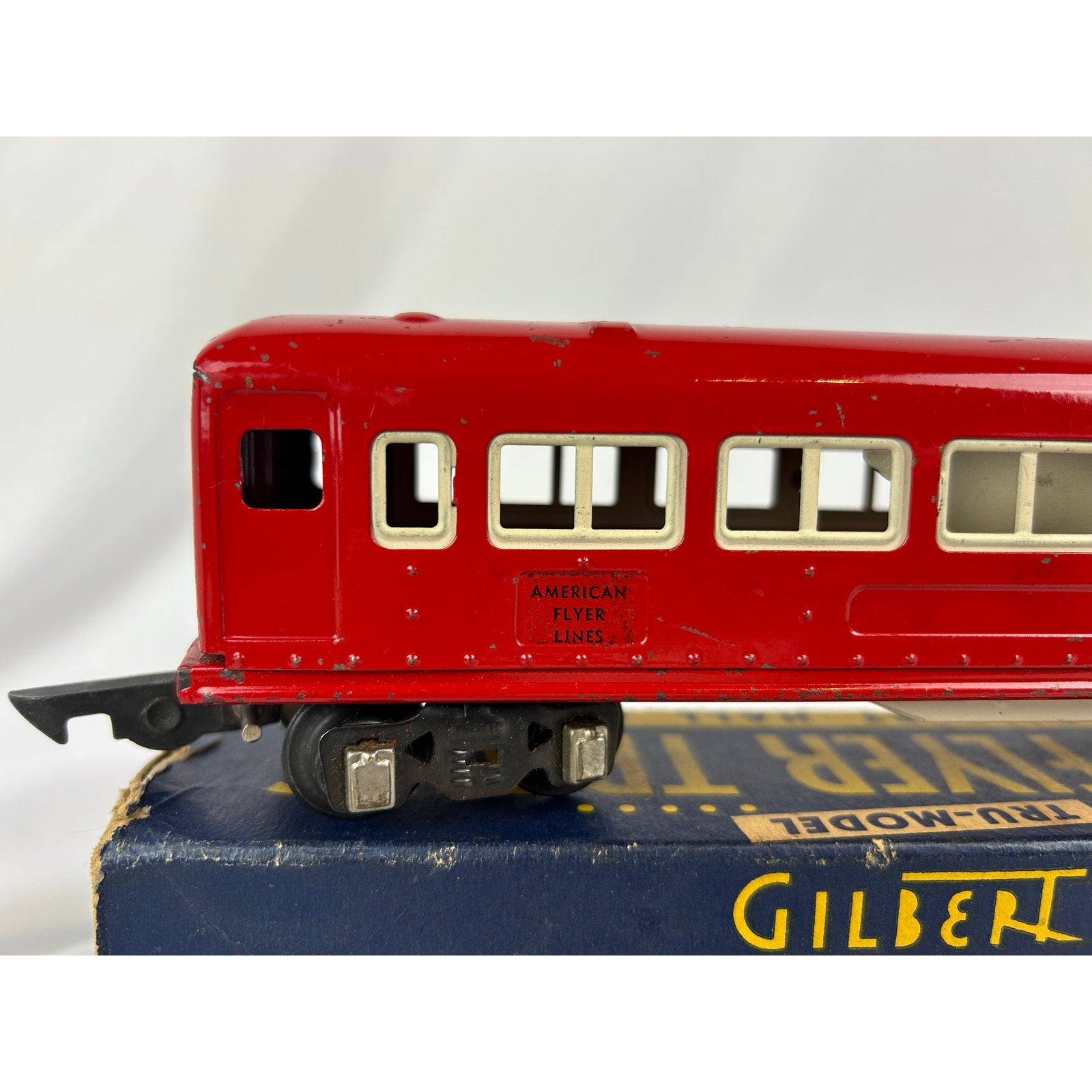 American Flyer 495 Red Passenger Car Prewar 3/16 O Gauge w Box